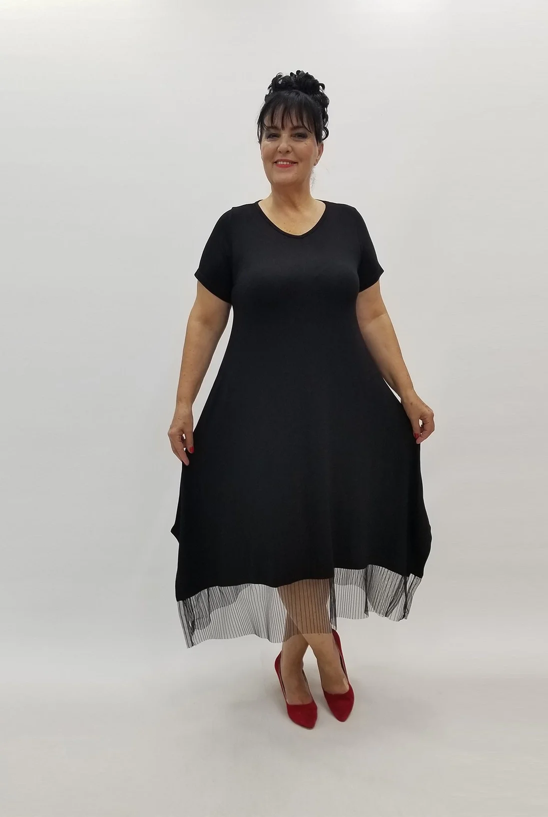 Miraggio Büyük Beden Elbise 99936 SİYAH