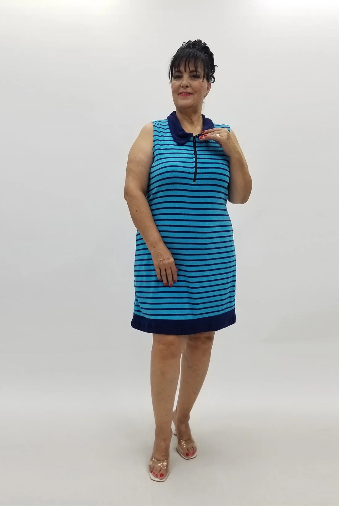 Miraggio Büyük Beden Elbise 99938 MAVİ