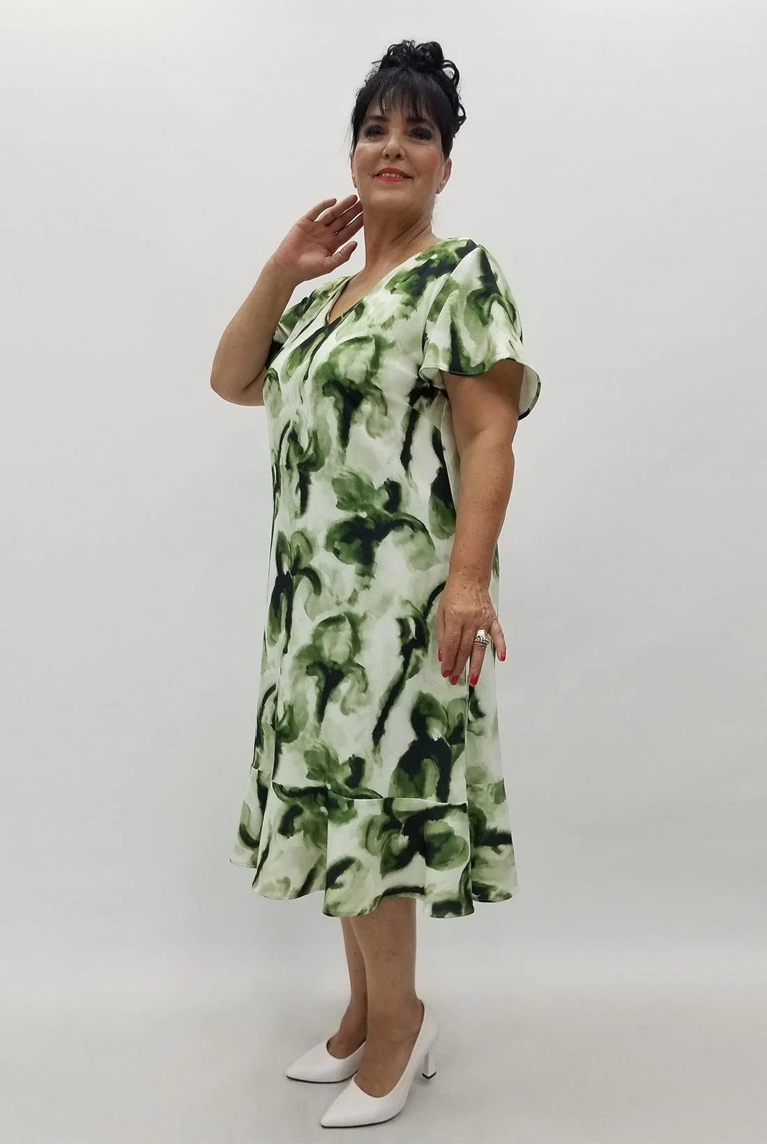 Miraggio Büyük Beden Elbise 99941 YEŞİL