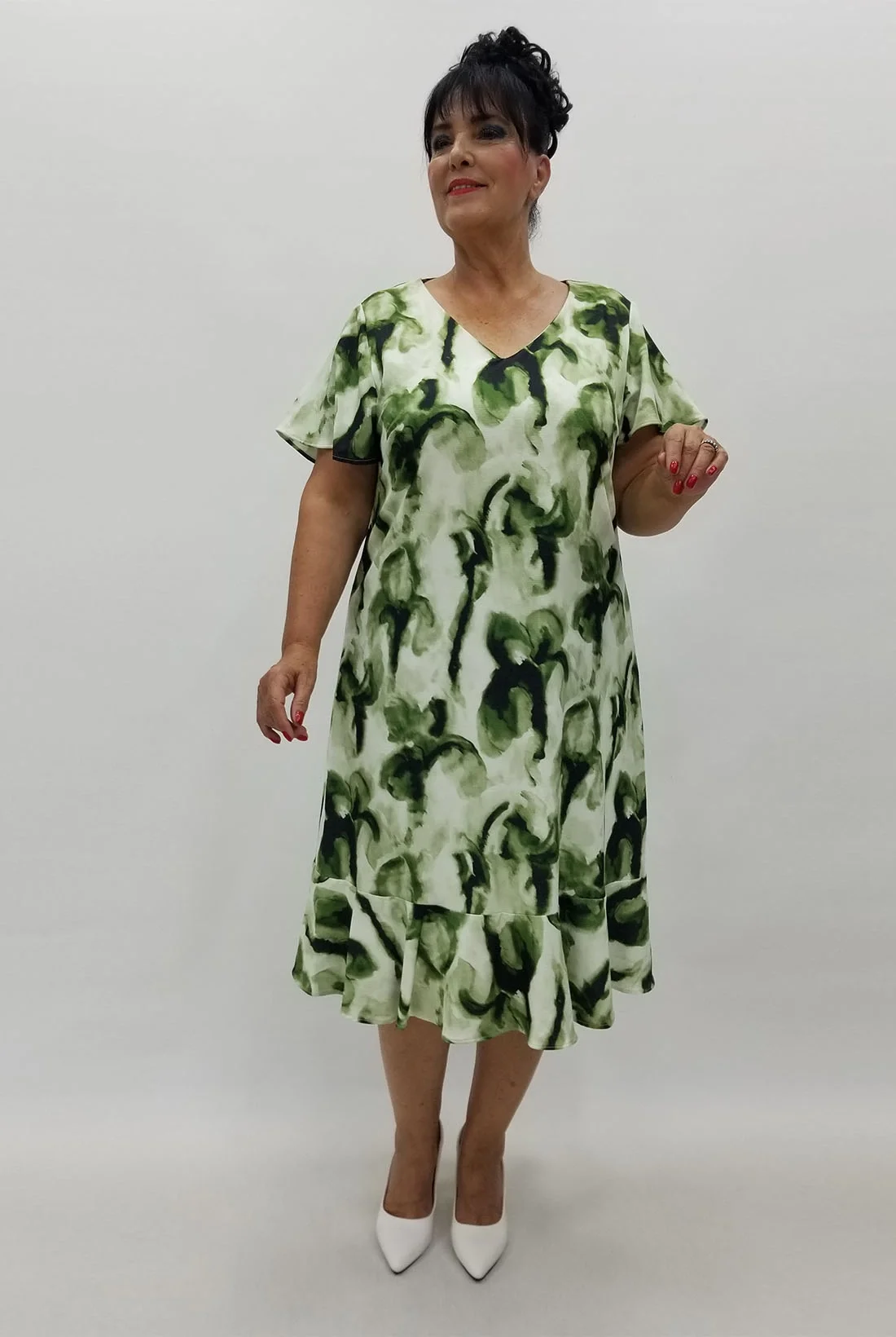 Miraggio Büyük Beden Elbise 99941 YEŞİL