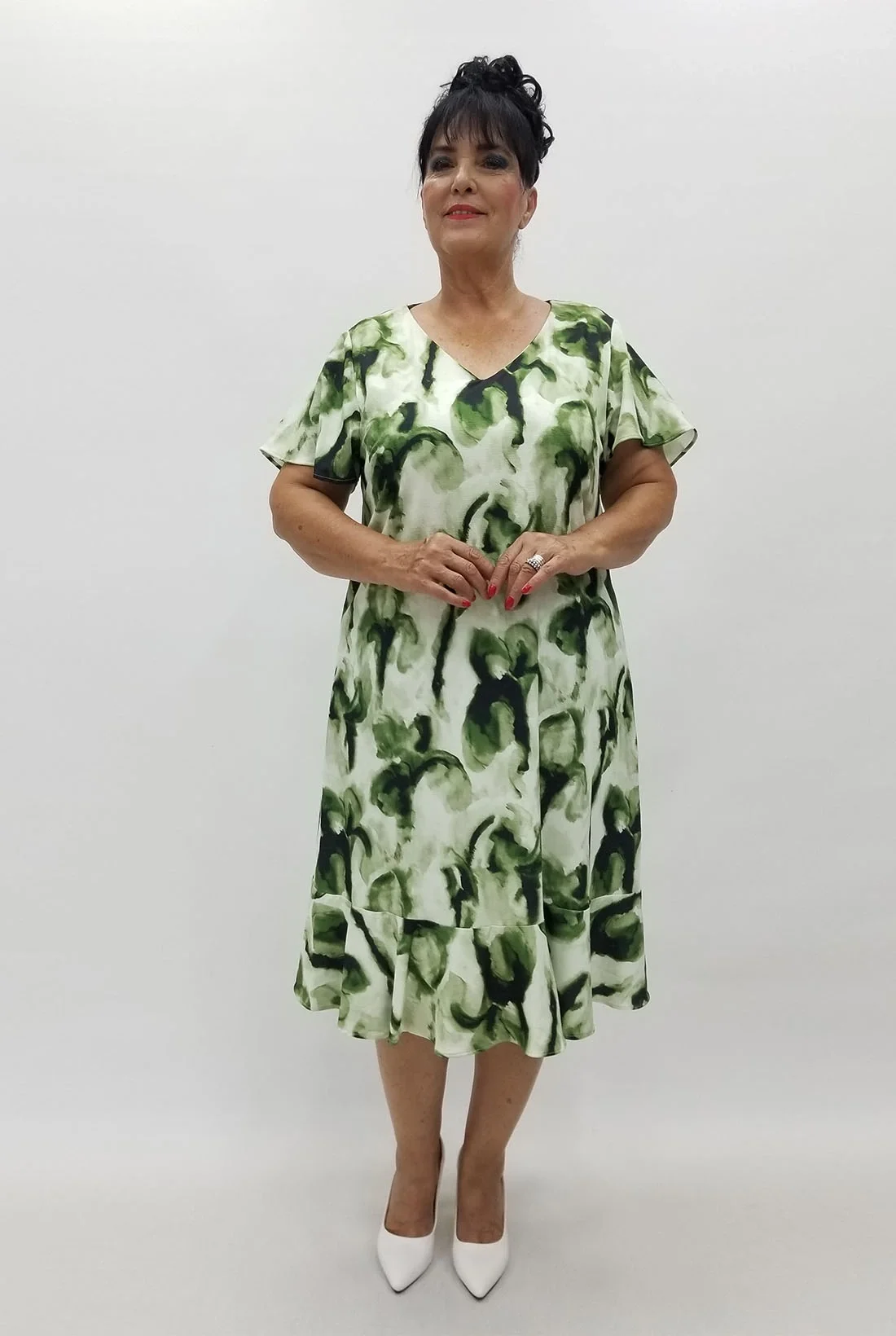 Miraggio Büyük Beden Elbise 99941 YEŞİL