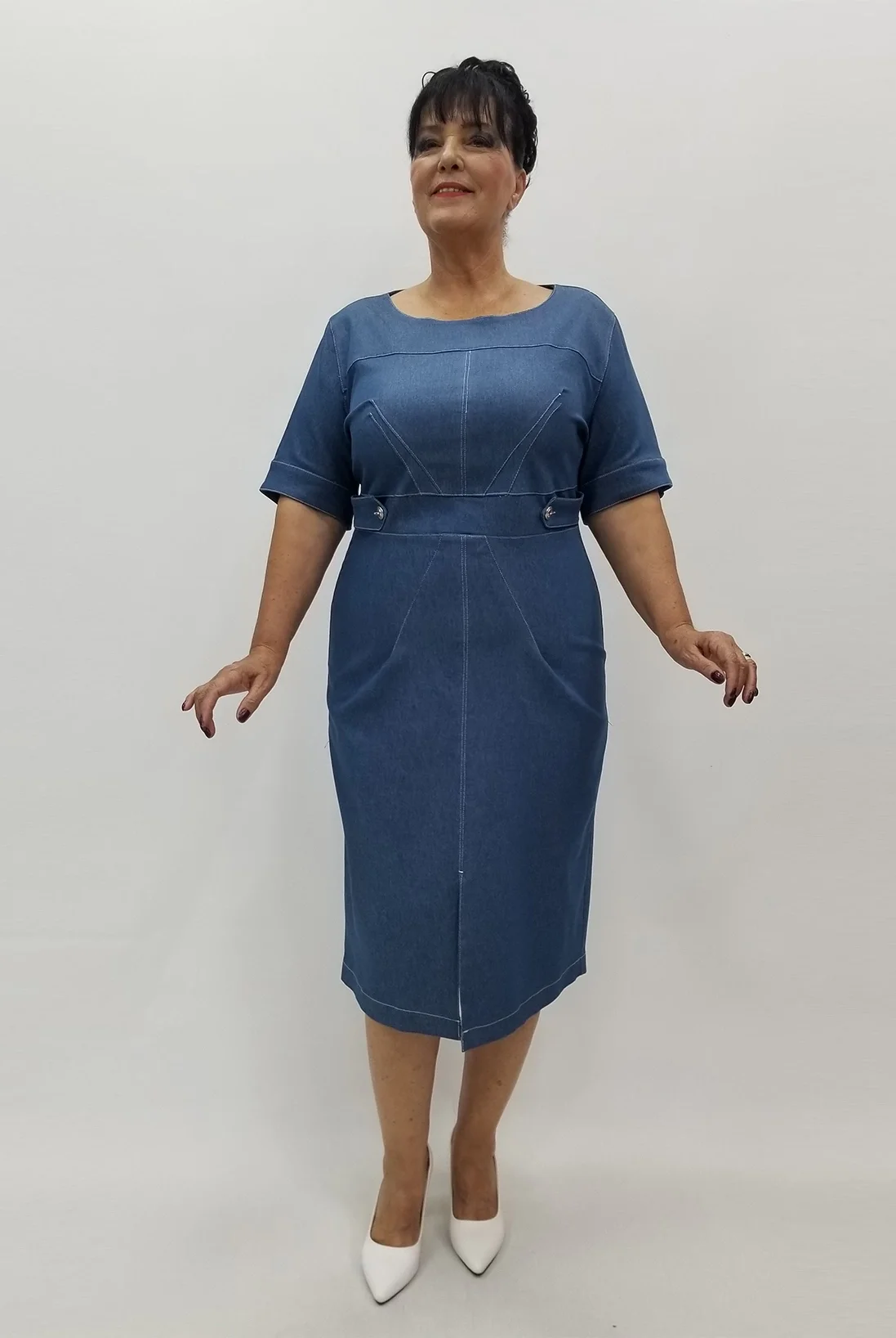 Miraggio Büyük Beden Elbise 99945 MAVİ