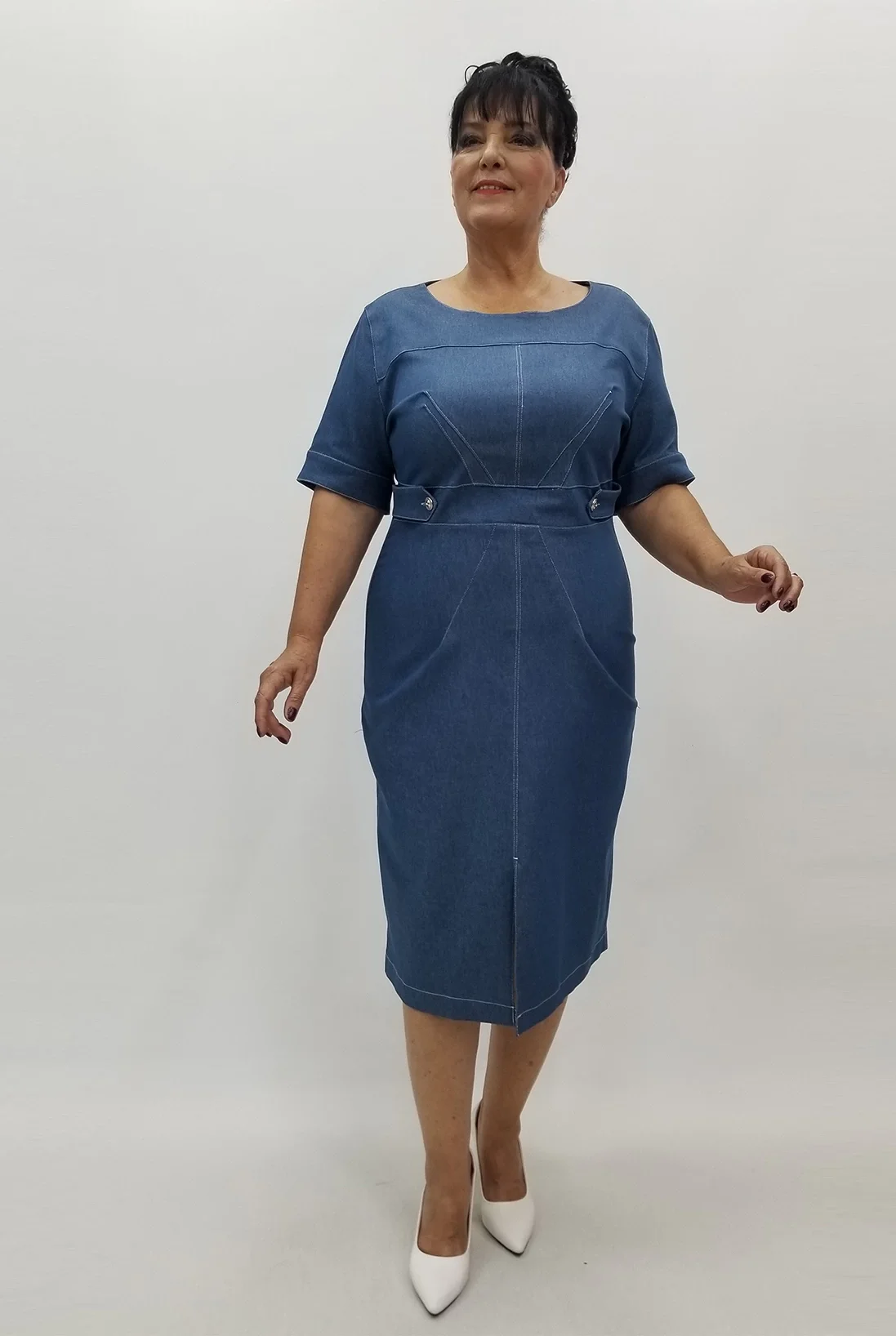 Miraggio Büyük Beden Elbise 99945 MAVİ