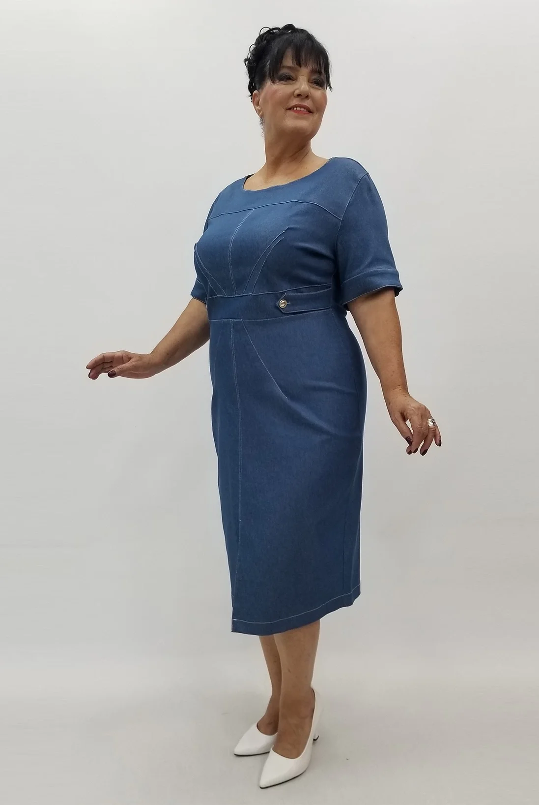 Miraggio Büyük Beden Elbise 99945 MAVİ