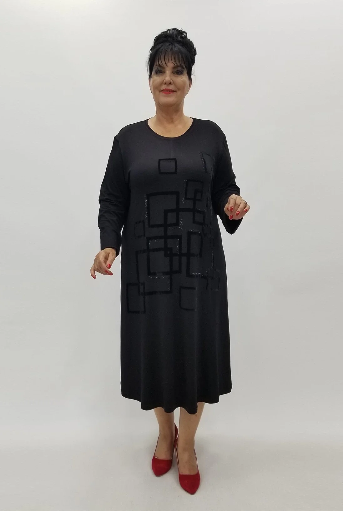 Miraggio Büyük Beden Elbise 99986 SİYAH