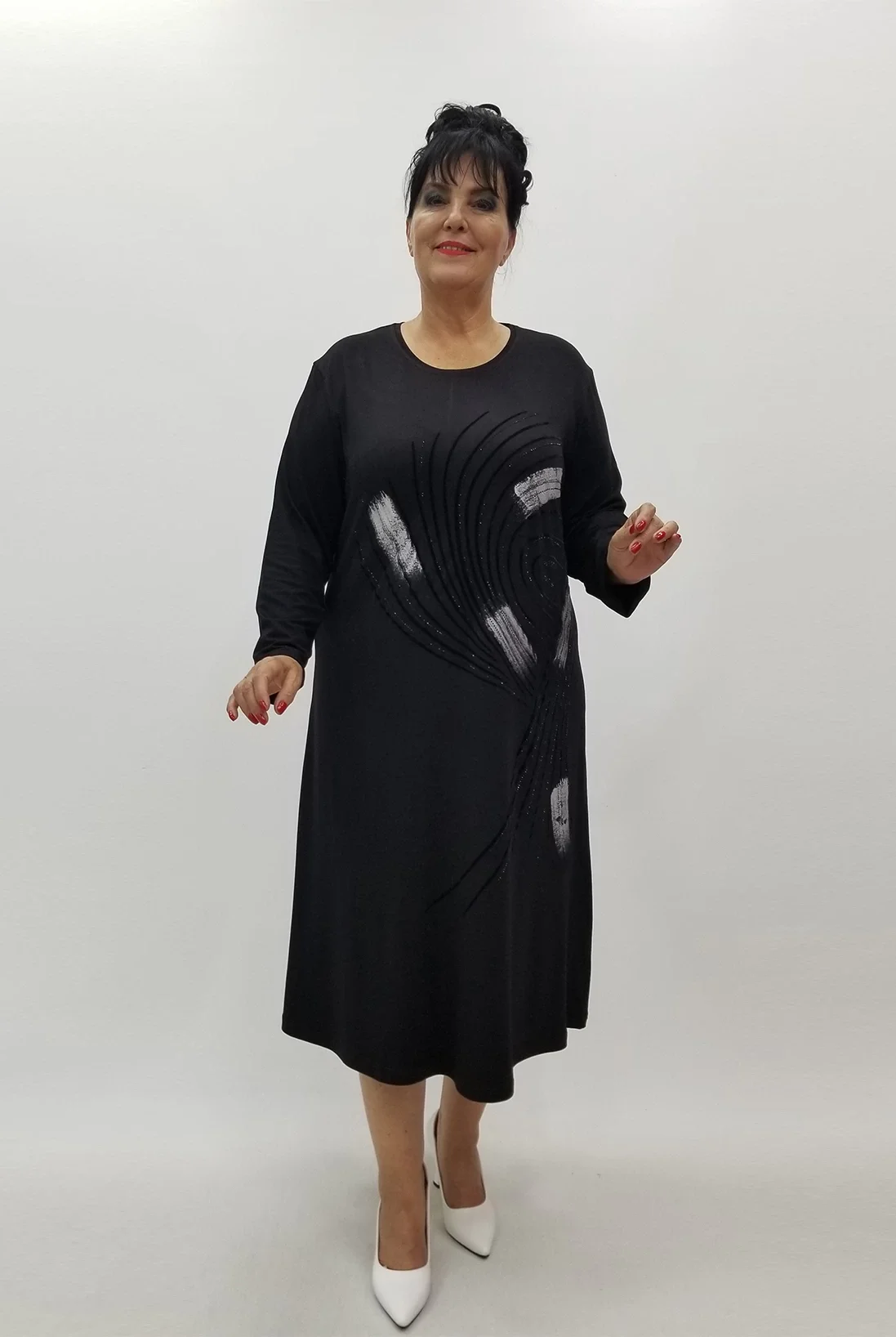 Miraggio Büyük Beden Elbise 99987 SİYAH