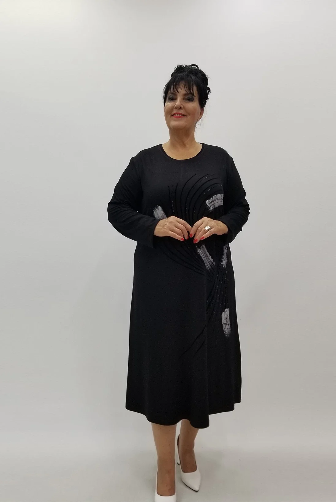 Miraggio Büyük Beden Elbise 99987 SİYAH