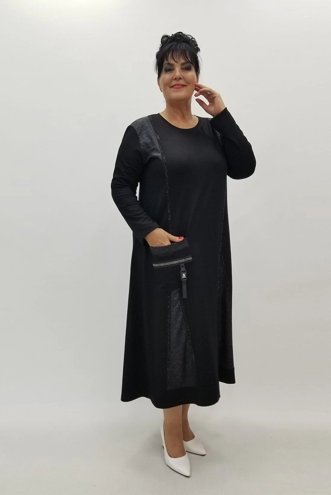 Miraggio Büyük Beden Elbise 99988 SİYAH