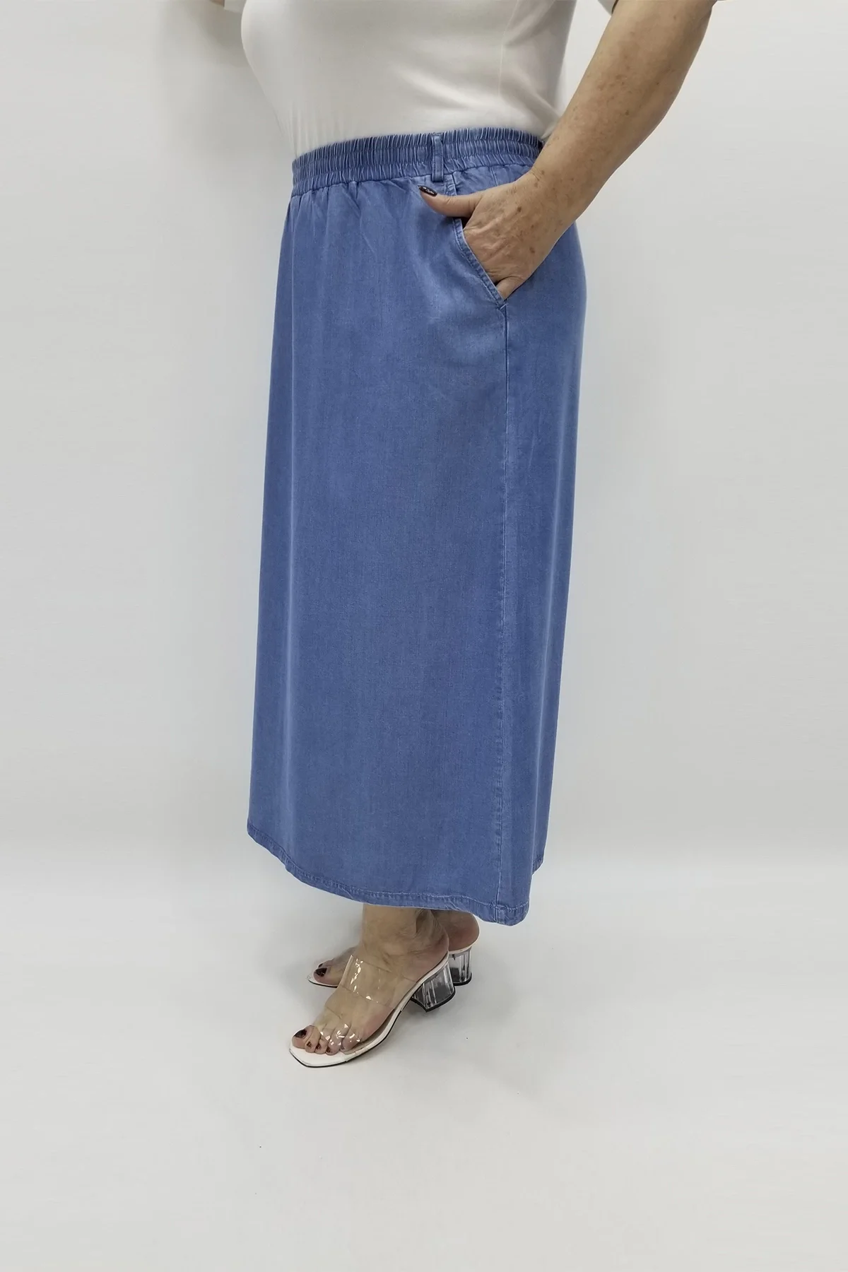 Miraggio Büyük Beden Etek 97587 KOT MAVİ