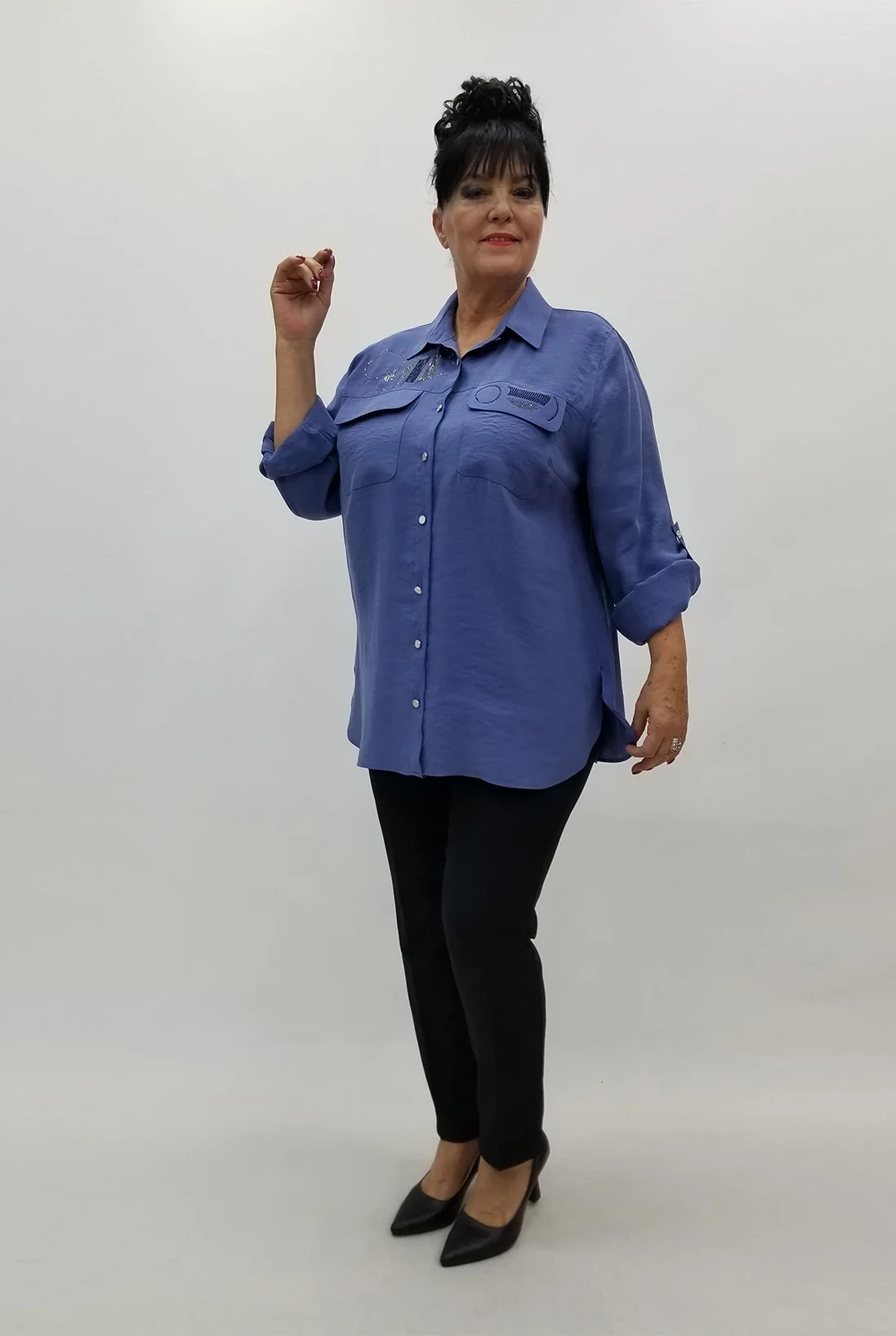 Miraggio Büyük Beden Gömlek 4025 MAVİ