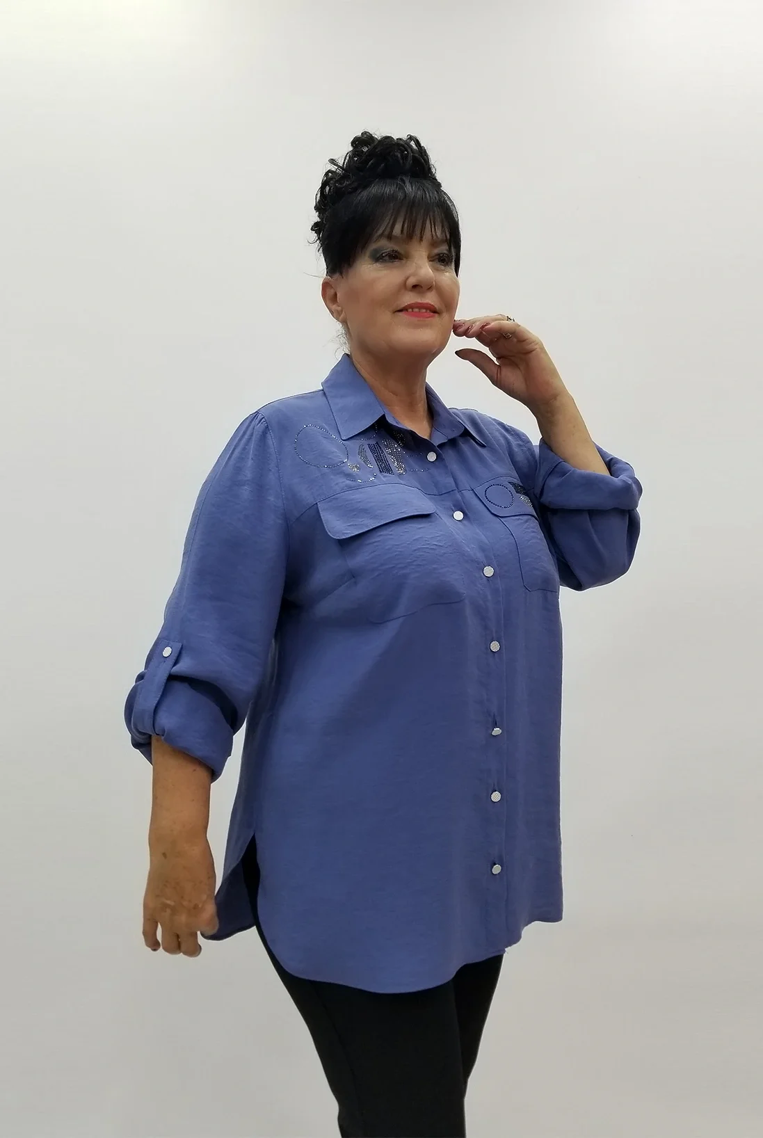 Miraggio Büyük Beden Gömlek 4025 MAVİ