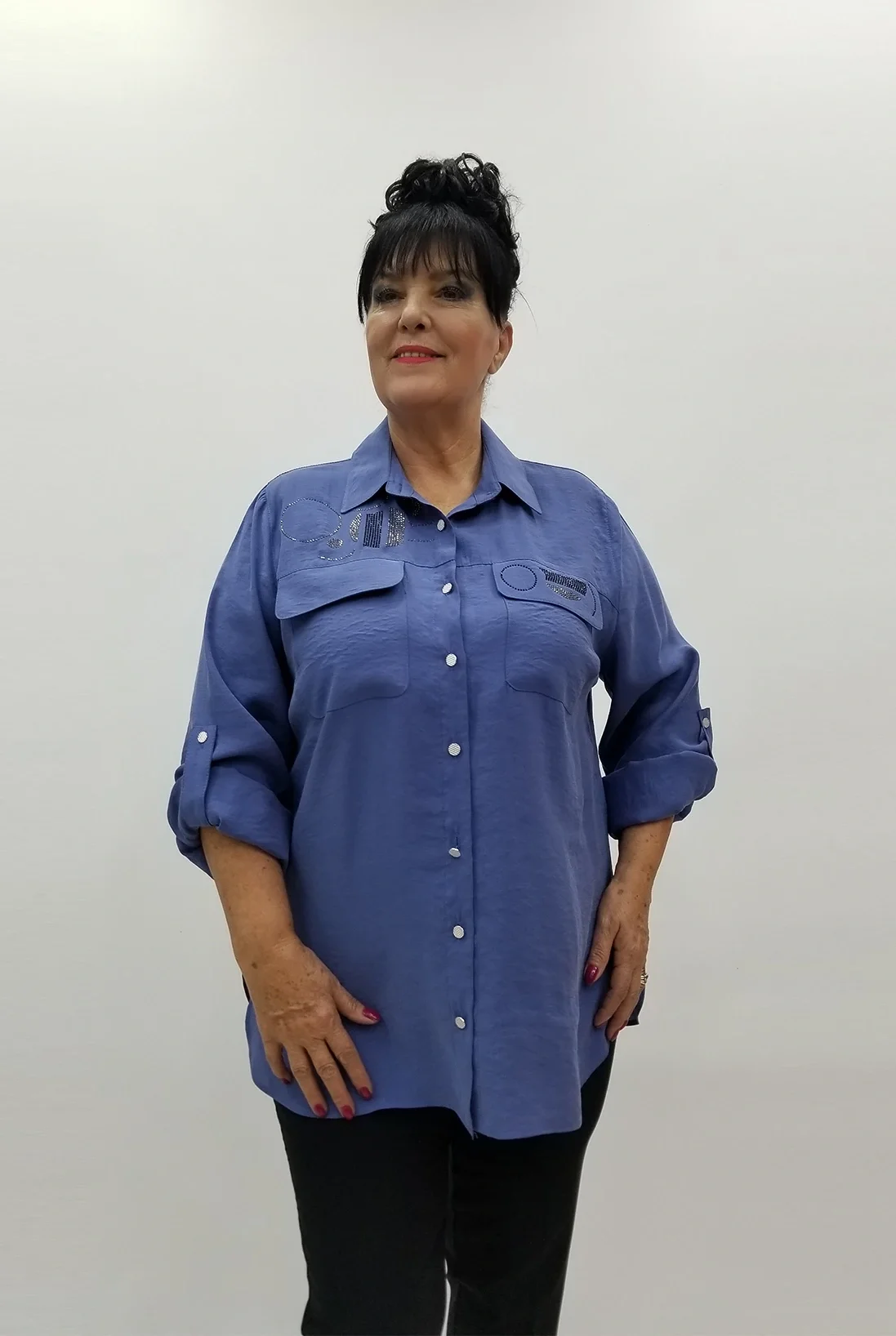 Miraggio Büyük Beden Gömlek 4025 MAVİ