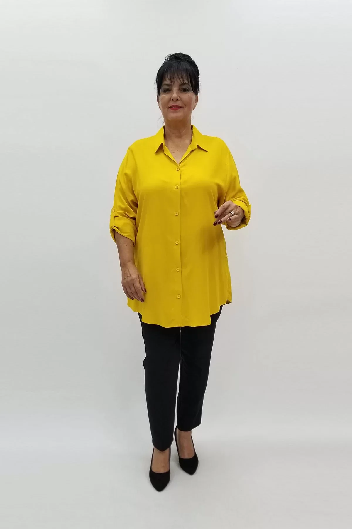 Miraggio Büyük Beden Gömlek 90242 HARDAL