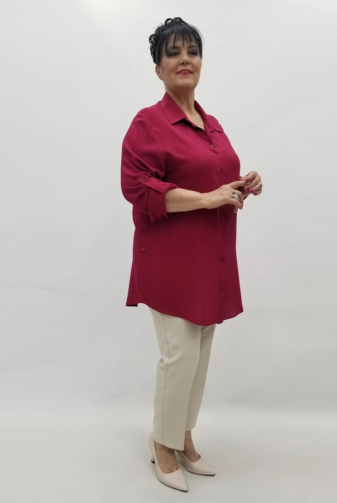 Miraggio Büyük Beden Gömlek 90242 VİŞNE