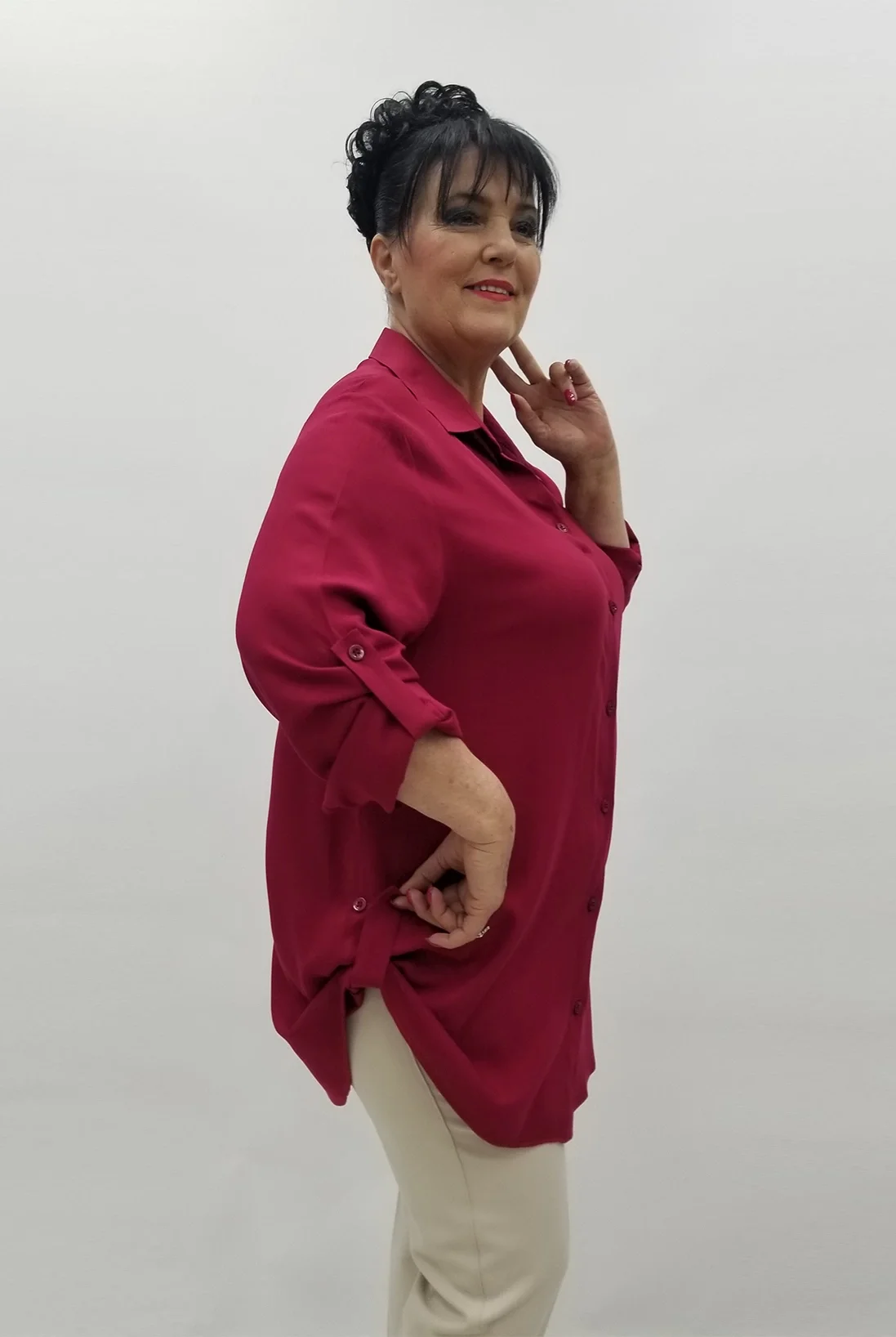 Miraggio Büyük Beden Gömlek 90242 VİŞNE