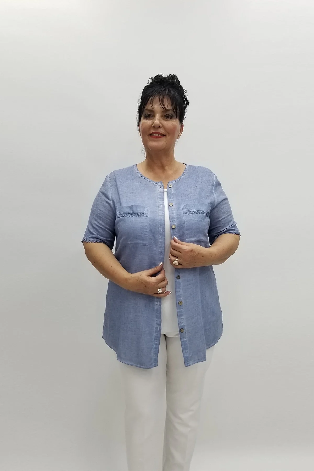 Miraggio Büyük Beden Gömlek 97767 MAVİ