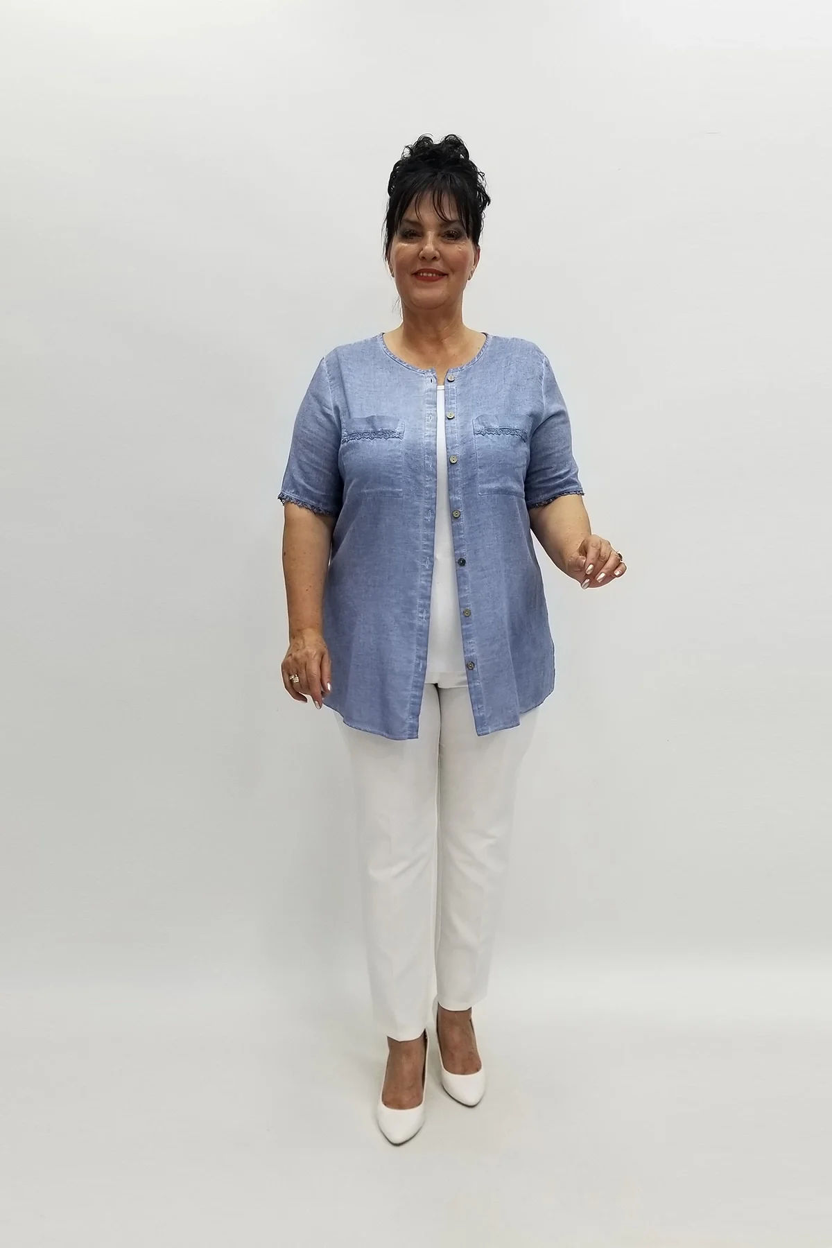 Miraggio Büyük Beden Gömlek 97767 MAVİ