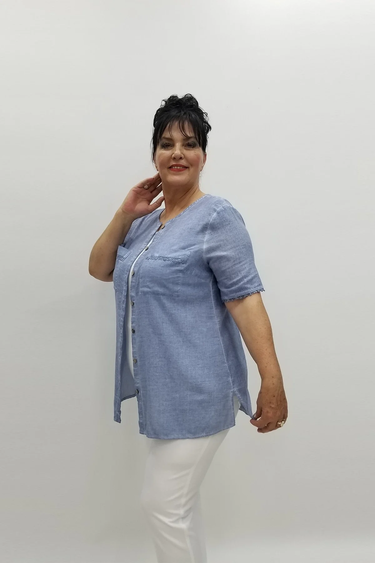 Miraggio Büyük Beden Gömlek 97767 MAVİ