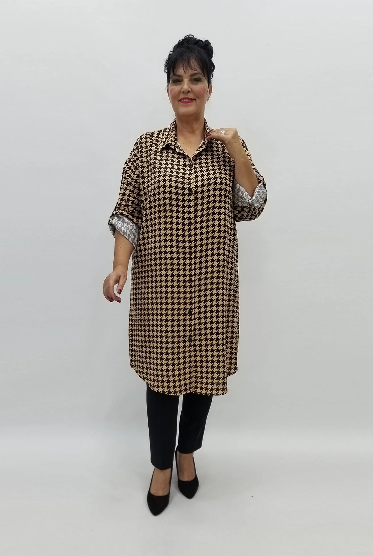 Miraggio Büyük Beden Gömlek 98010 BEJ