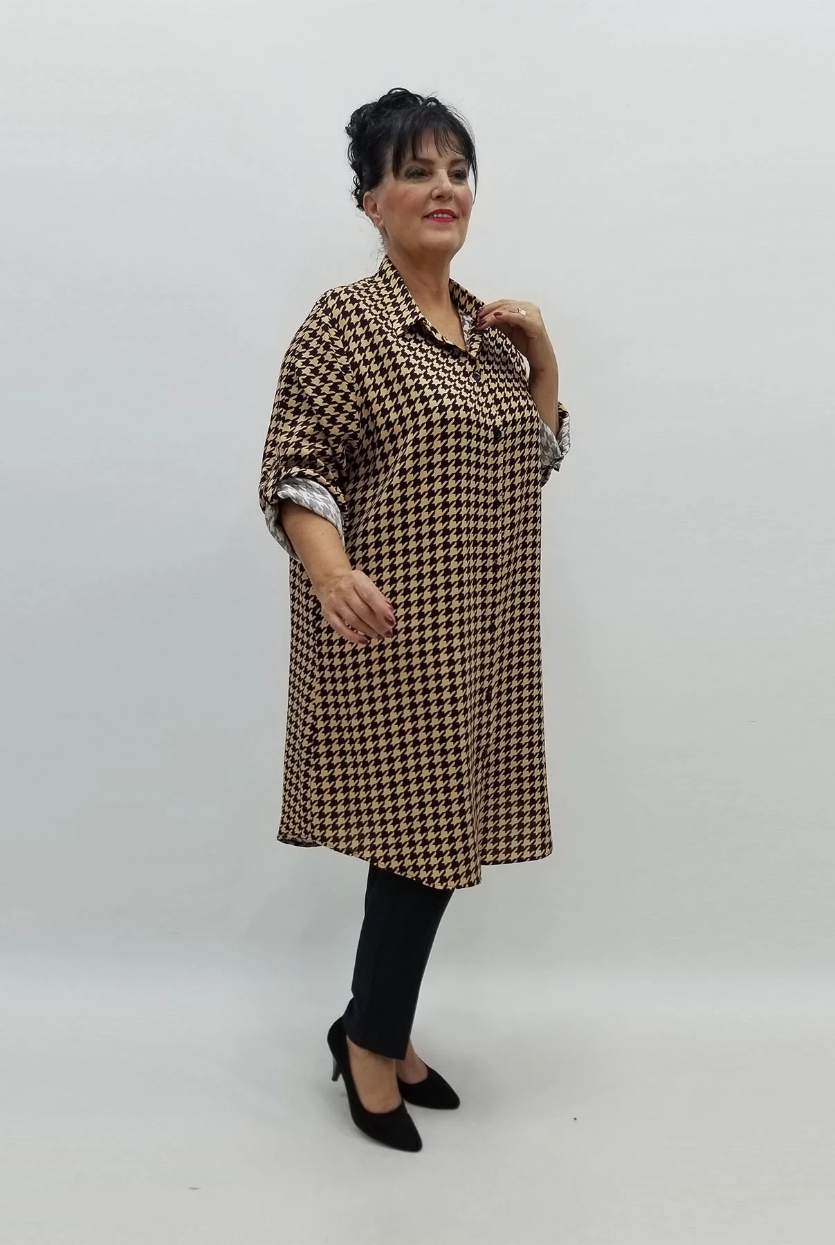 Miraggio Büyük Beden Gömlek 98010 BEJ