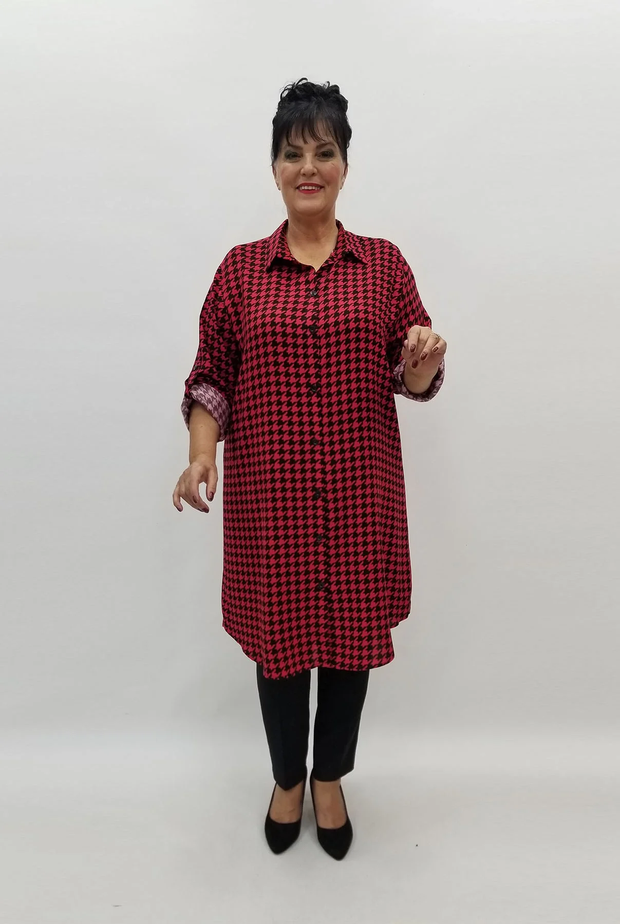 Miraggio Büyük Beden Gömlek 98010 KIRMIZI