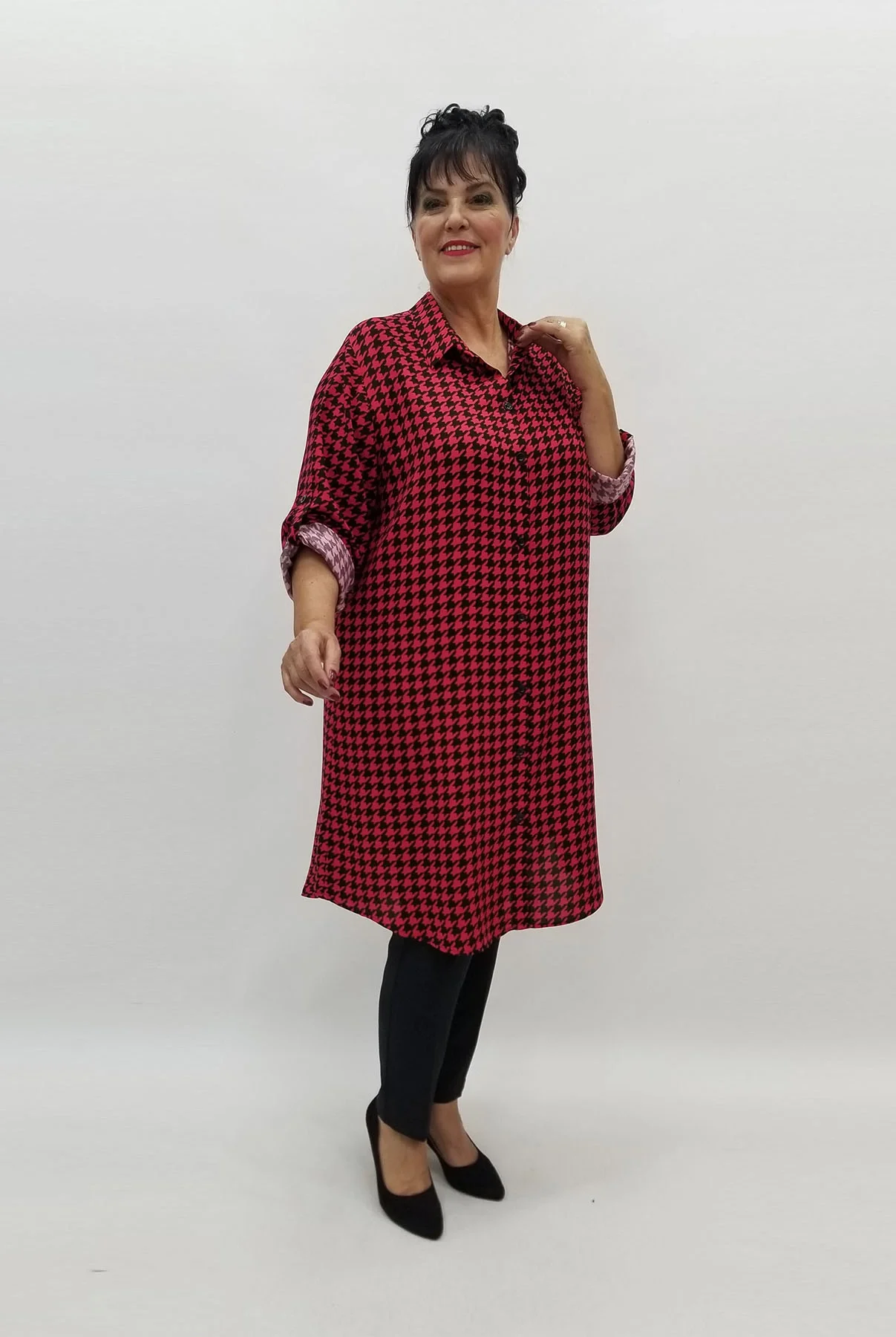 Miraggio Büyük Beden Gömlek 98010 KIRMIZI