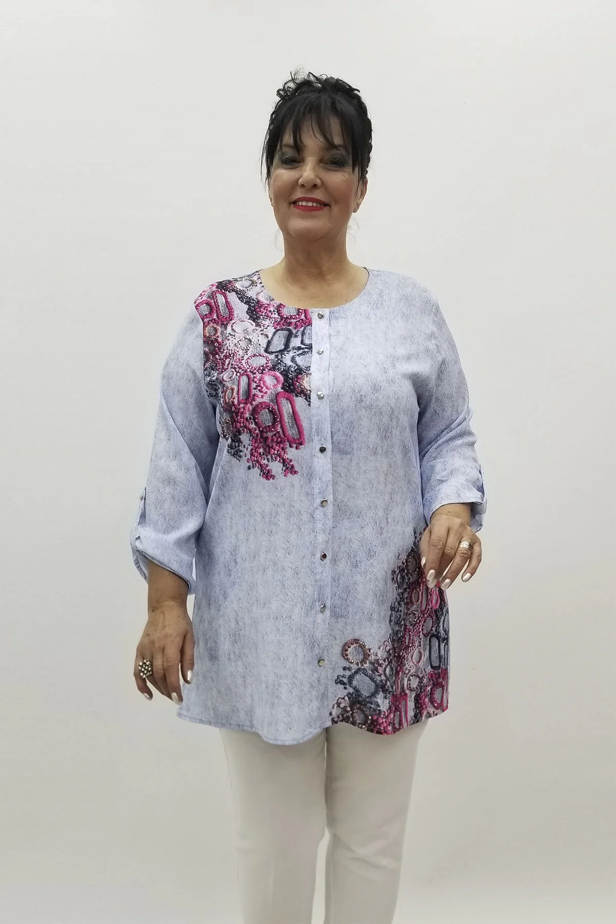 Miraggio Büyük Beden Gömlek 98723 MAVİ