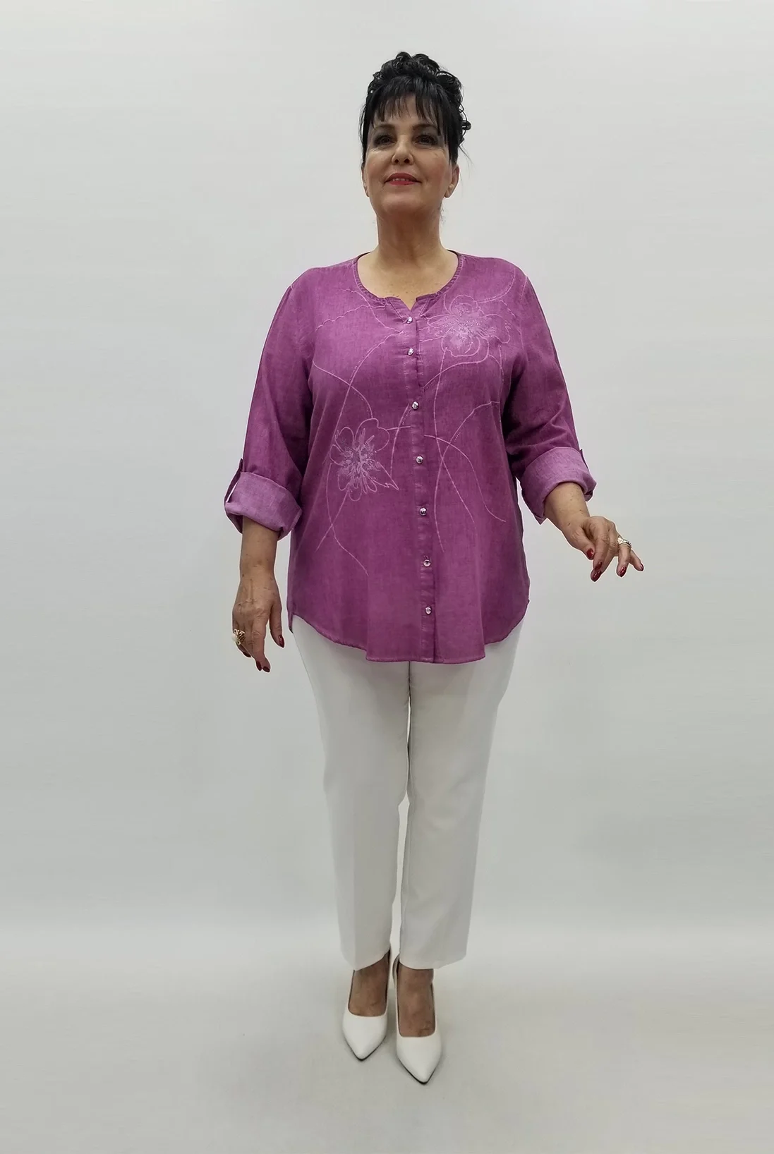 Miraggio Büyük Beden Gömlek 98786 MÜRDÜM