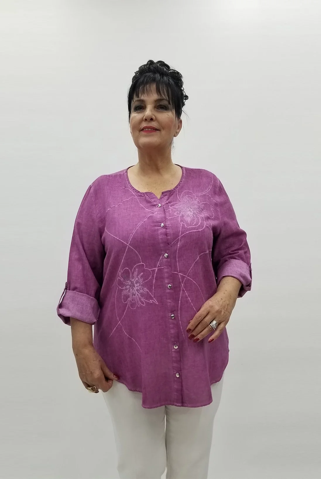 Miraggio Büyük Beden Gömlek 98786 MÜRDÜM