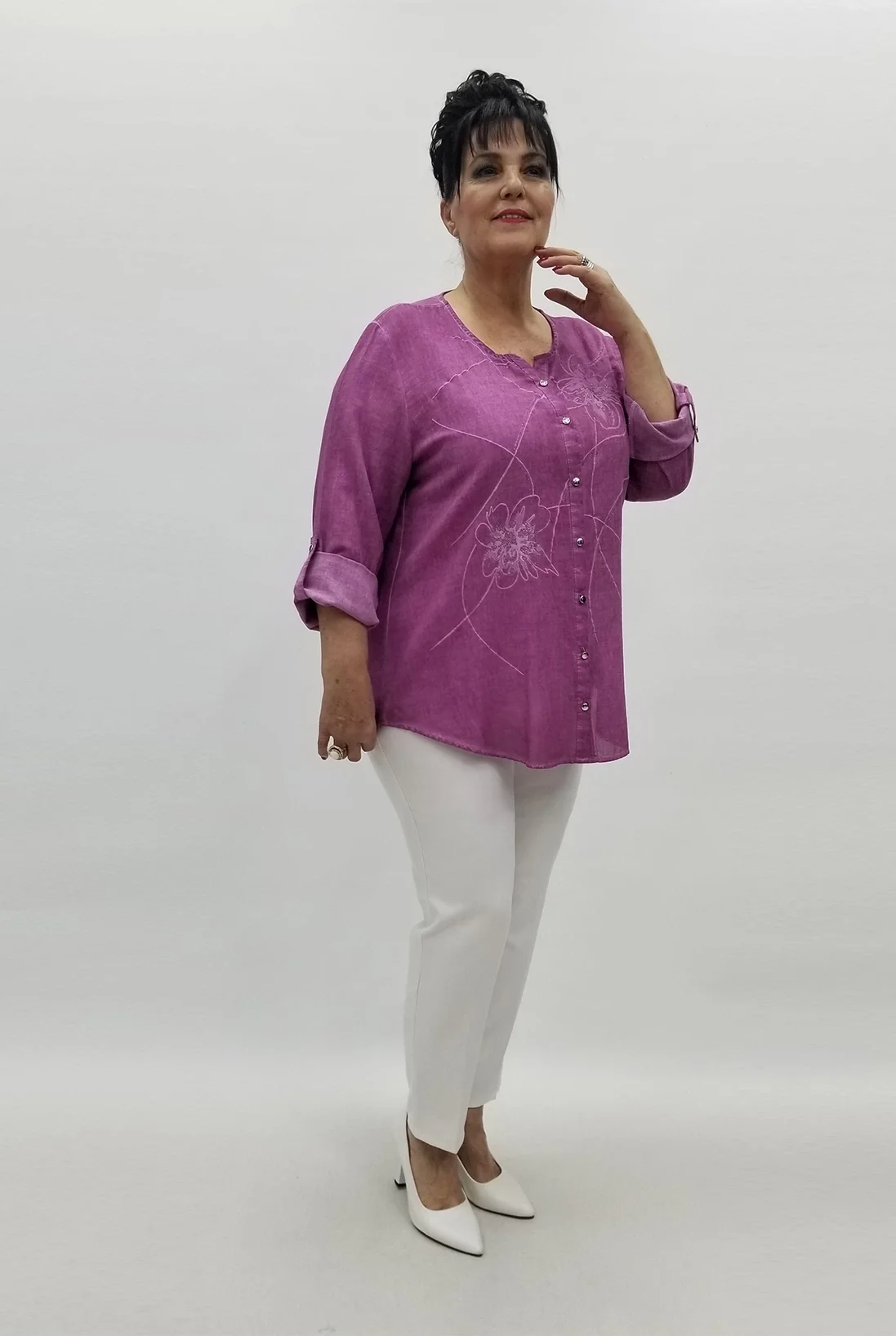 Miraggio Büyük Beden Gömlek 98786 MÜRDÜM