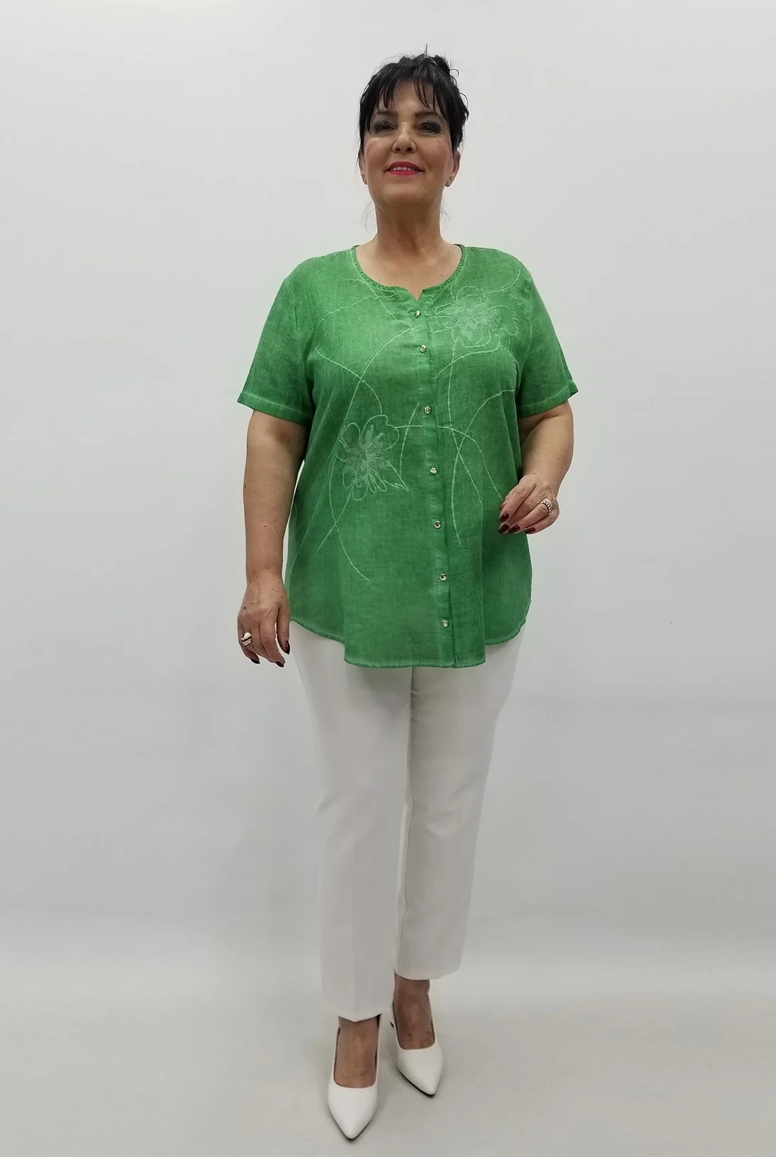 Miraggio Büyük Beden Gömlek 98962 YEŞİL