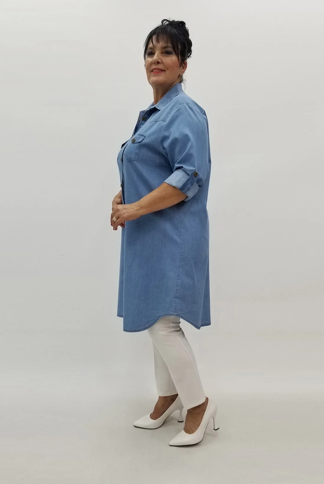 Miraggio Büyük Beden Gömlek 98979 A-MAVİ