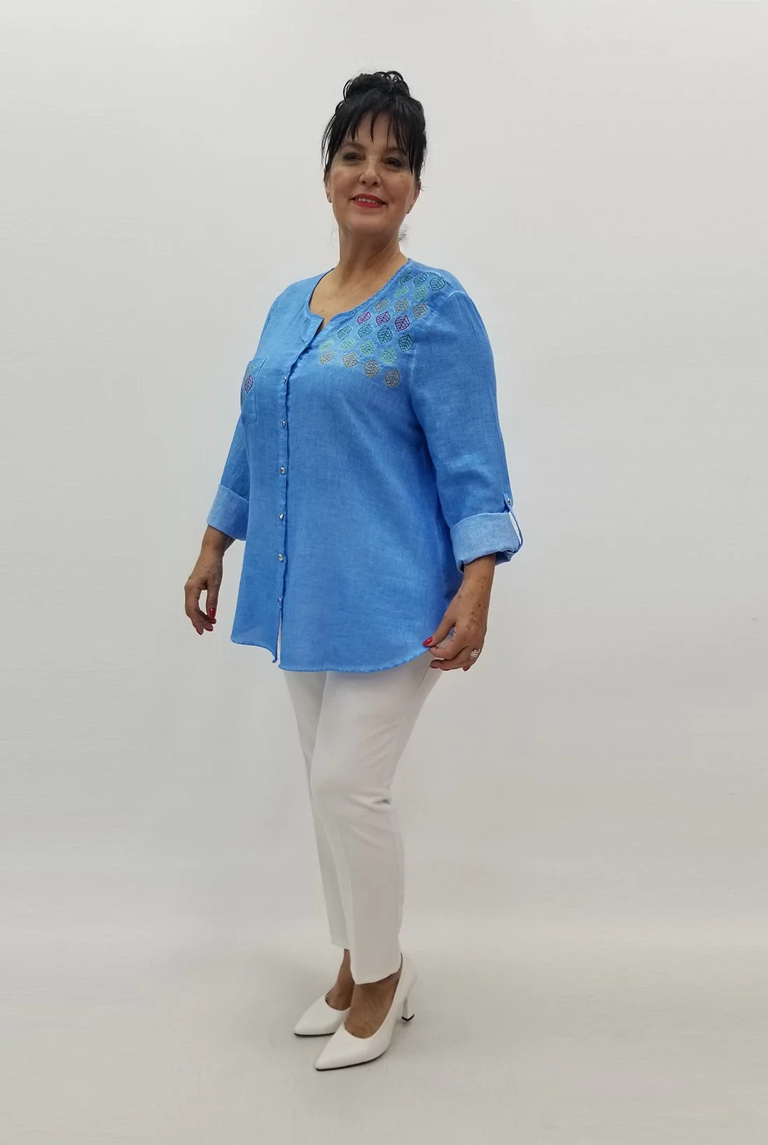 Miraggio Büyük Beden Gömlek 99045 MAVİ