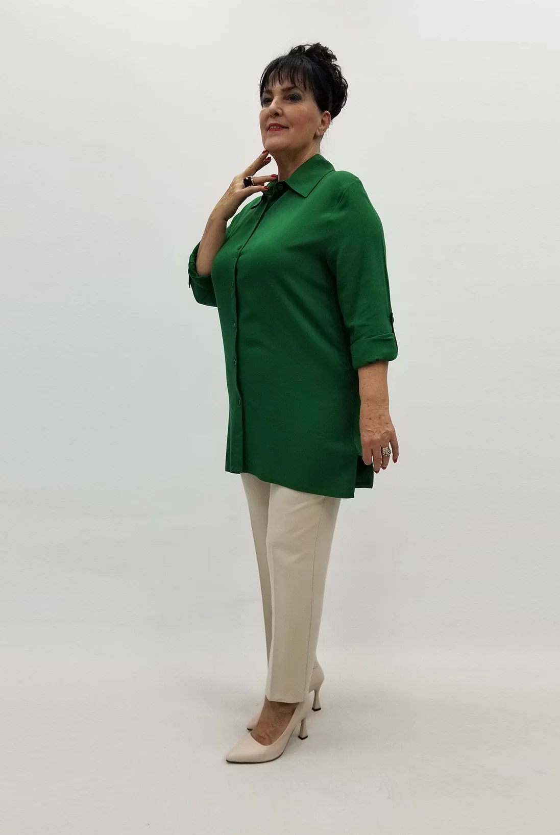 Miraggio Büyük Beden Gömlek 99109 YEŞİL