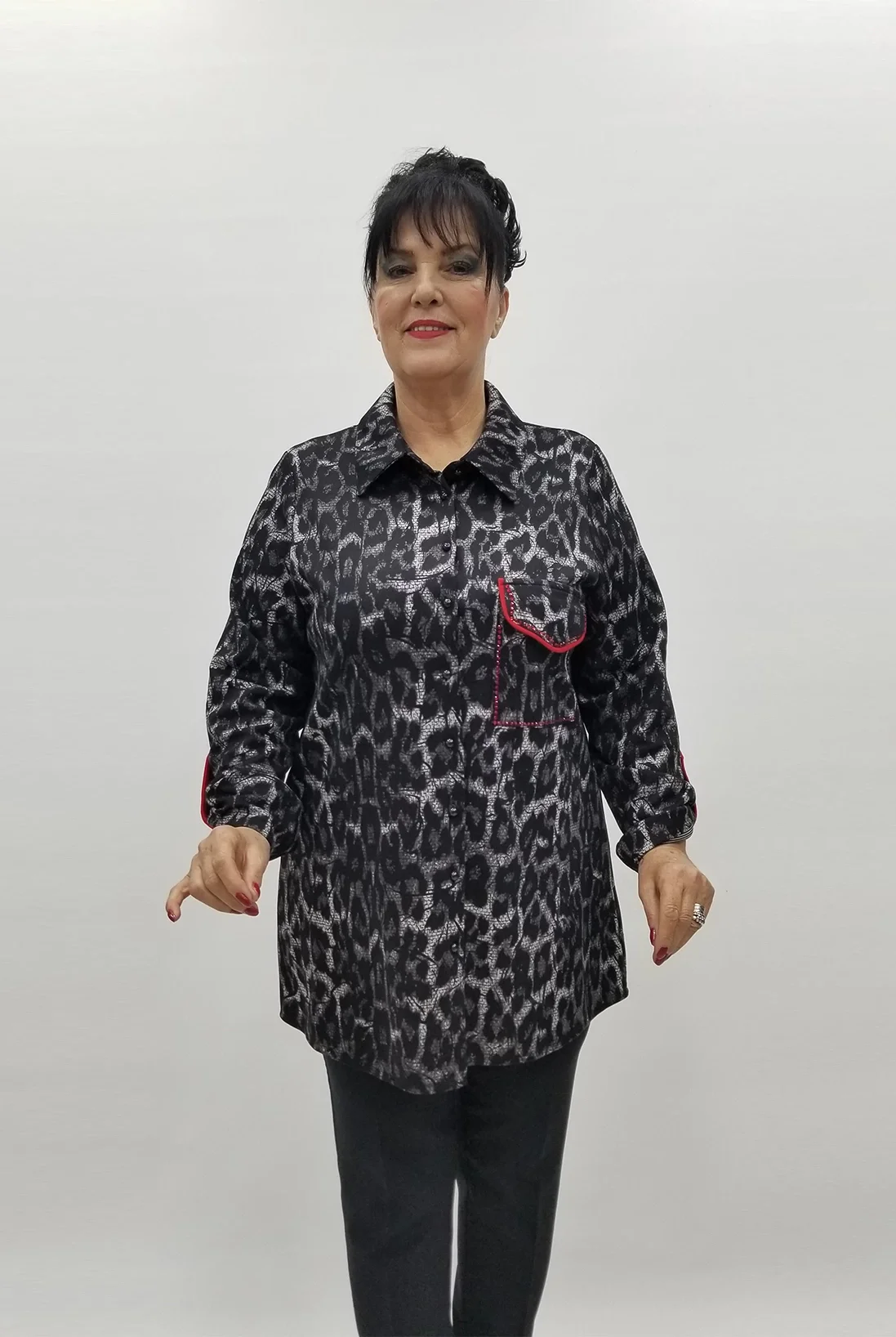 Miraggio Büyük Beden Gömlek 99149 SİYAH