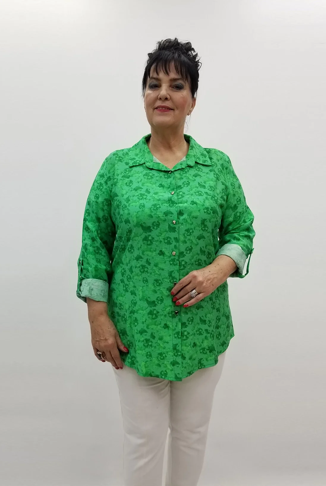 Miraggio Büyük Beden Gömlek 99182 YEŞİL