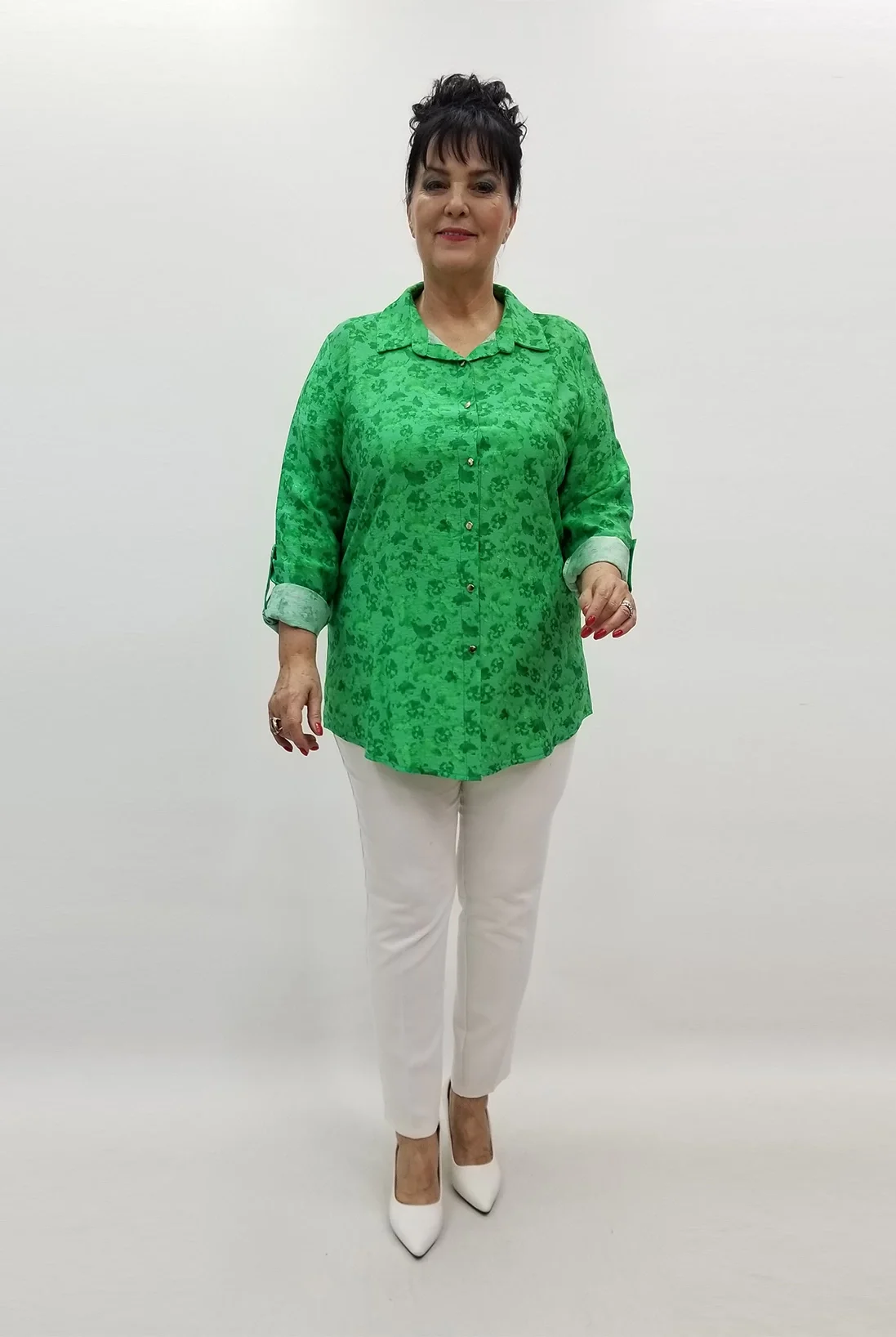 Miraggio Büyük Beden Gömlek 99182 YEŞİL