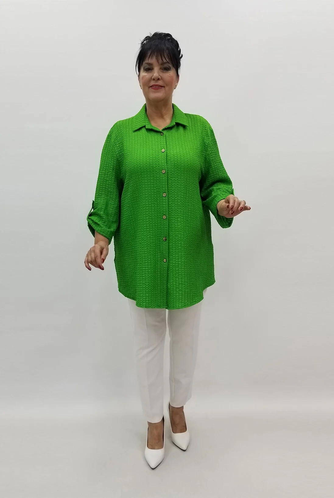 Miraggio Büyük Beden Gömlek 99216 YEŞİL