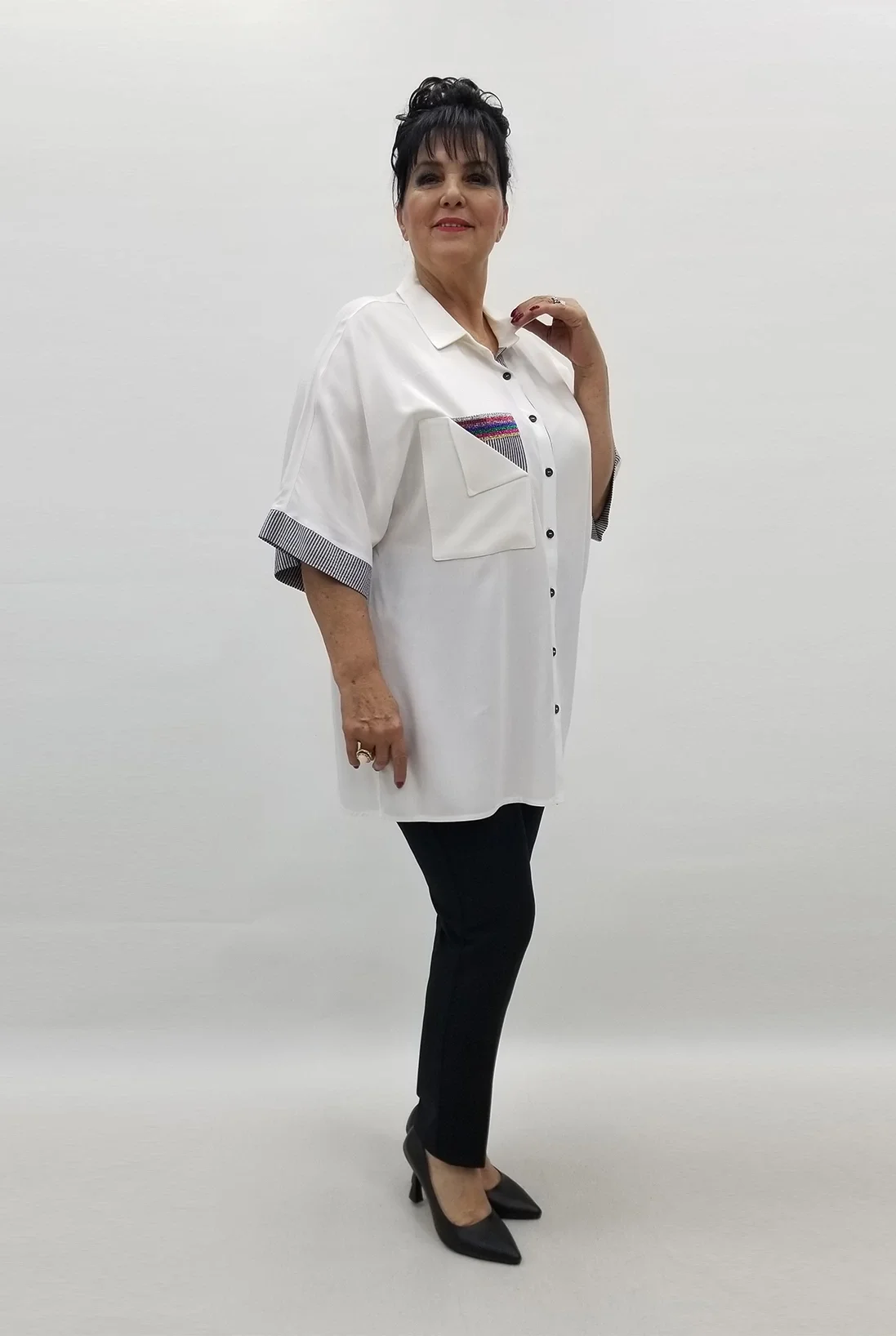 Miraggio Büyük Beden Gömlek 99252 BEYAZ