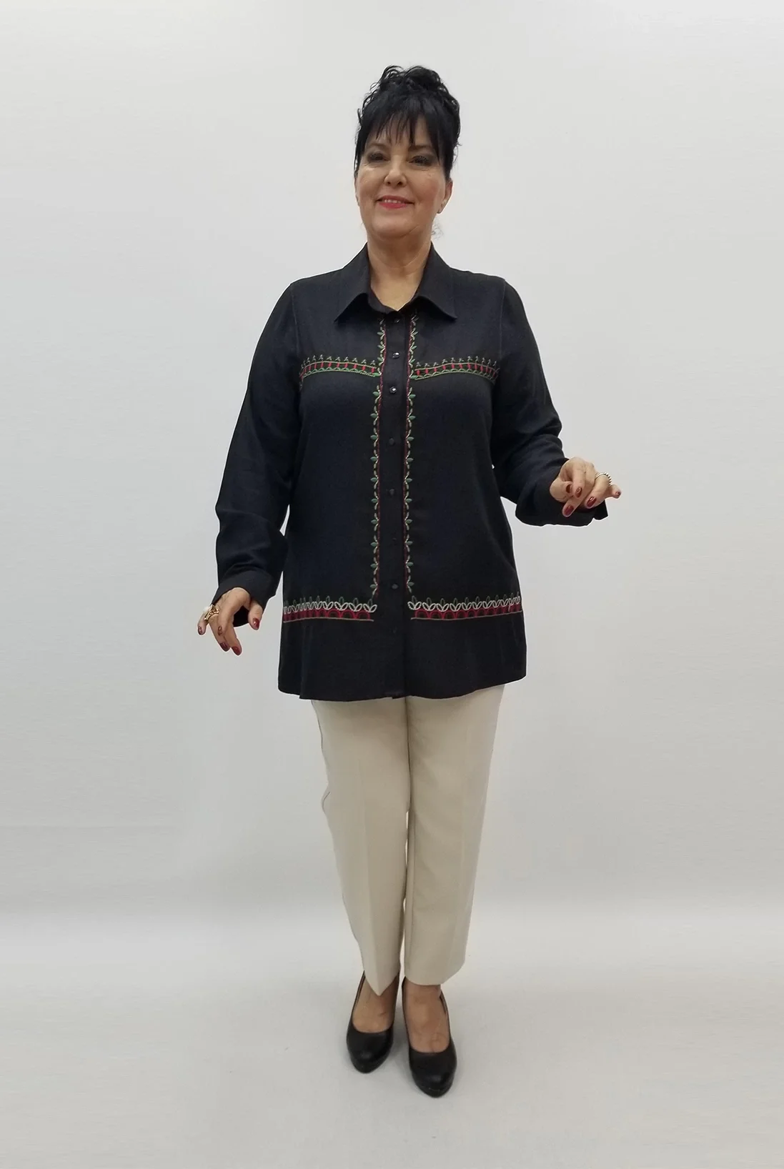 Miraggio Büyük Beden Gömlek 99376 FÜME