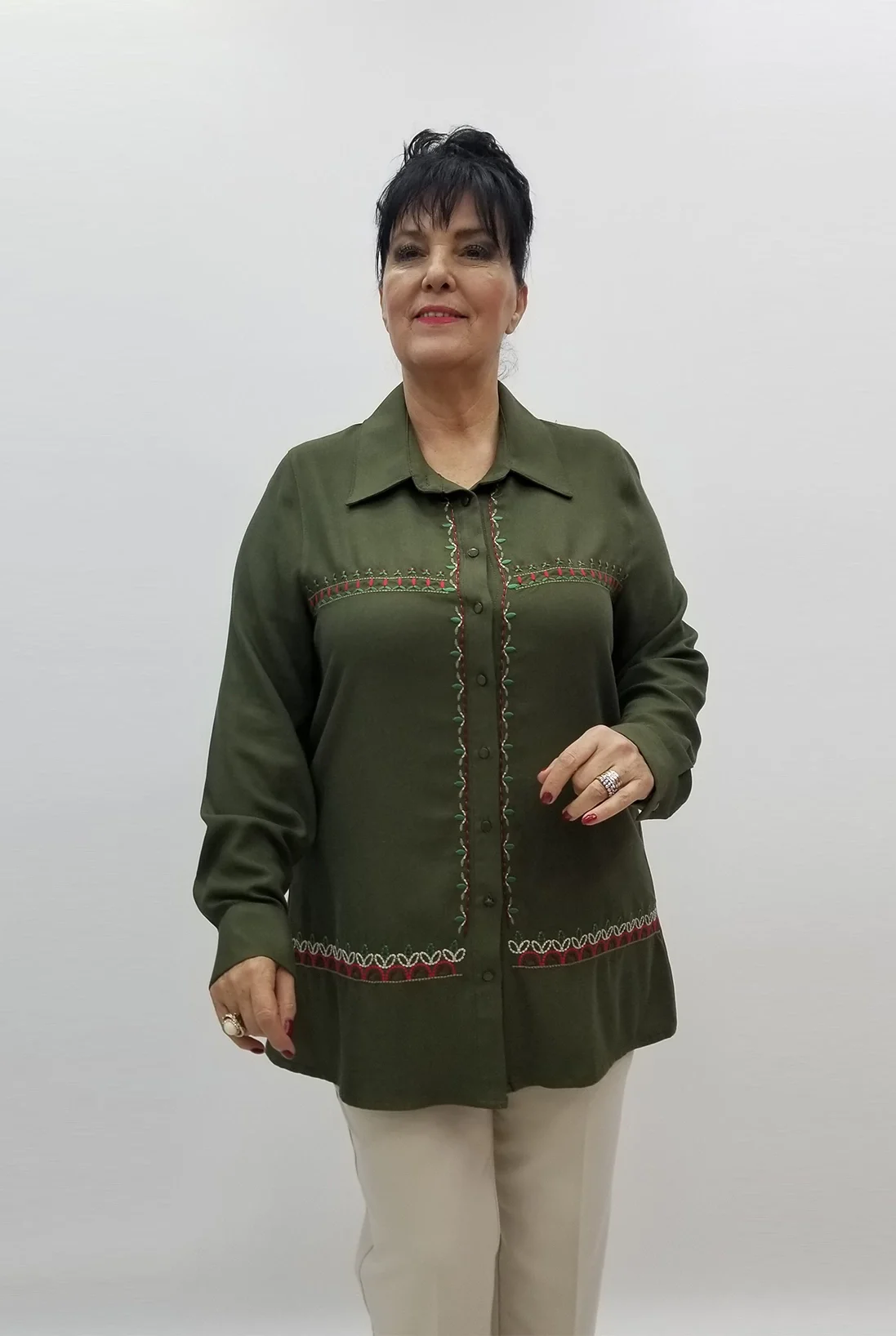 Miraggio Büyük Beden Gömlek 99376 HAKİ