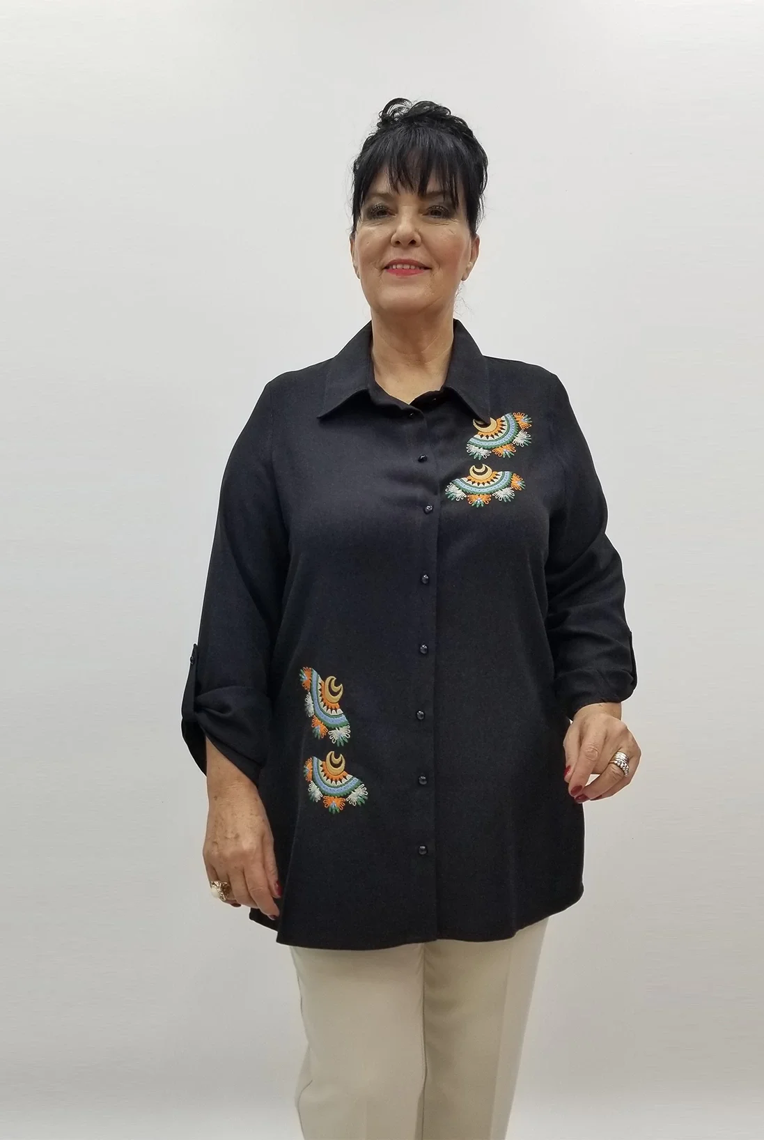 Miraggio Büyük Beden Gömlek 99377 FÜME