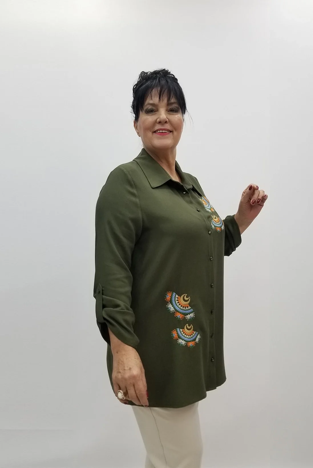 Miraggio Büyük Beden Gömlek 99377 HAKİ