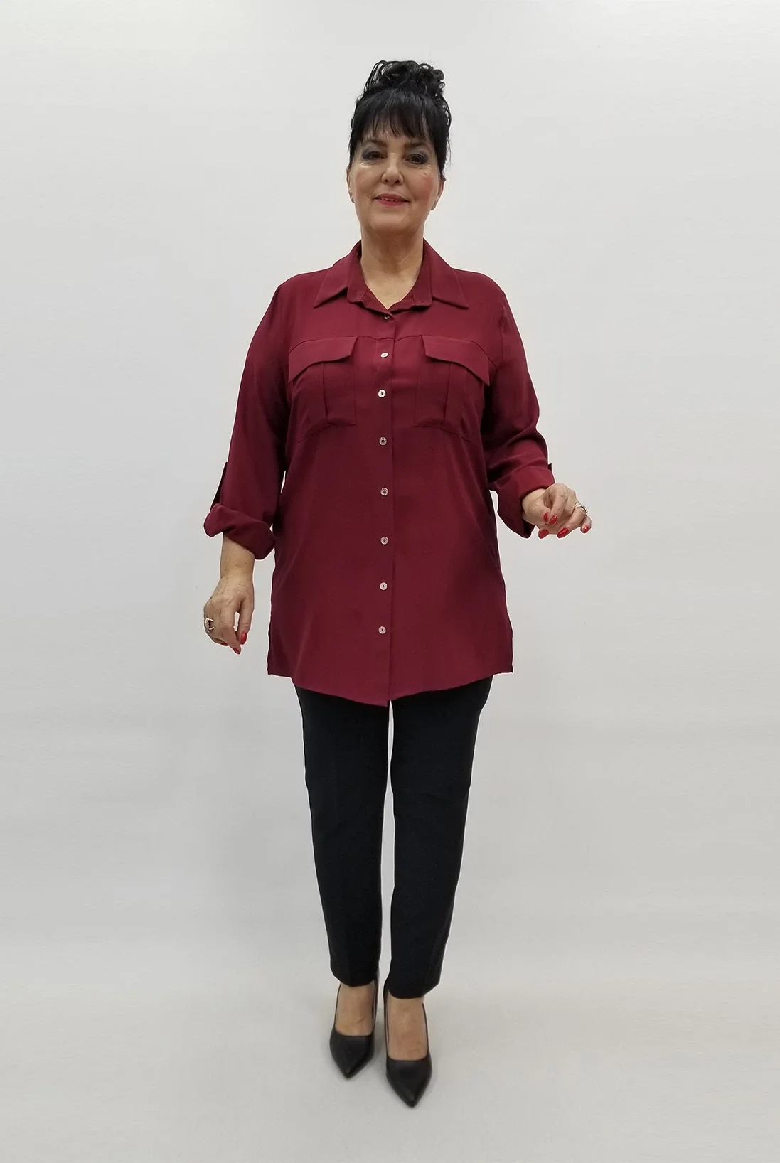 Miraggio Büyük Beden Gömlek 99443 BORDO