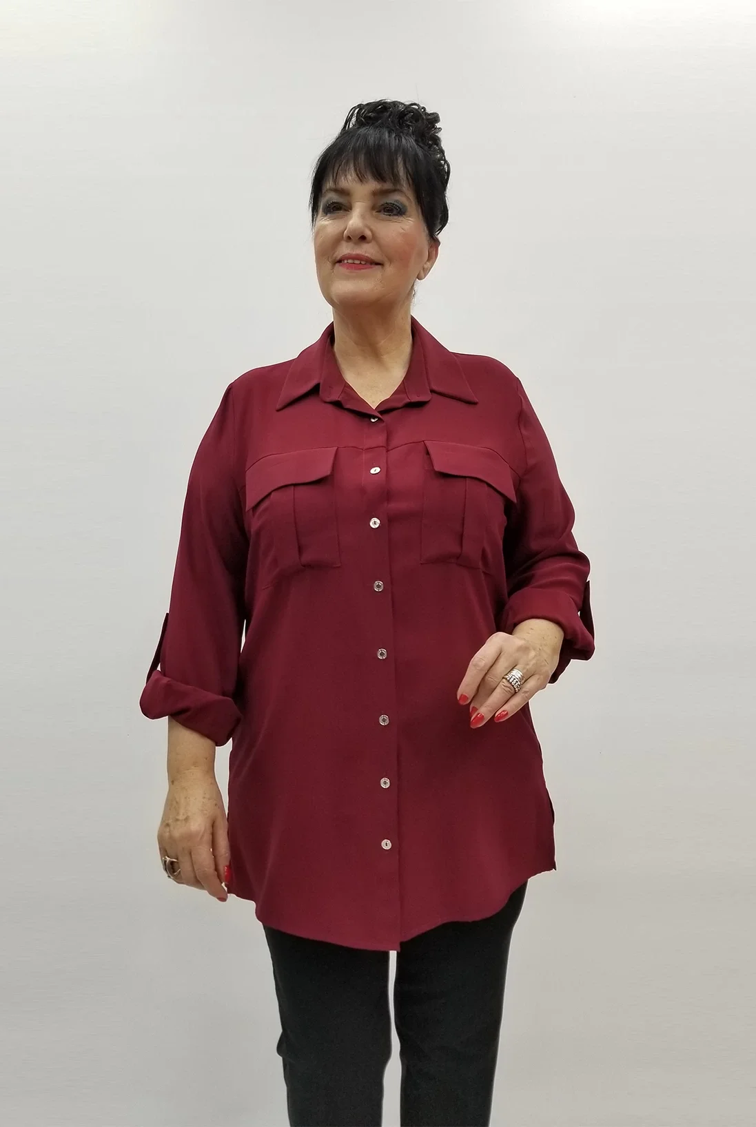 Miraggio Büyük Beden Gömlek 99443 BORDO