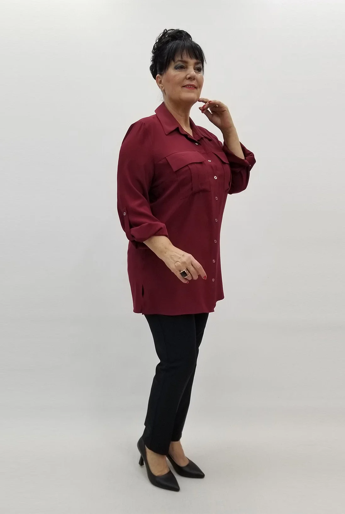 Miraggio Büyük Beden Gömlek 99443 BORDO