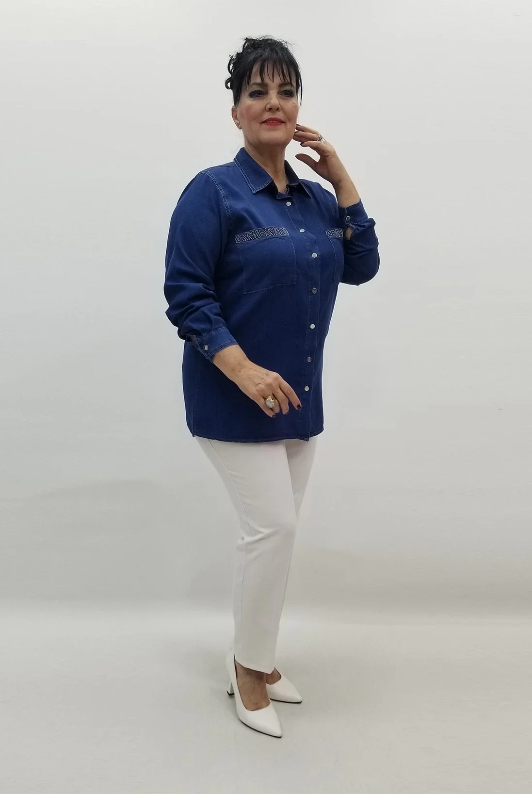 Miraggio Büyük Beden Gömlek 99526 LACİVERT