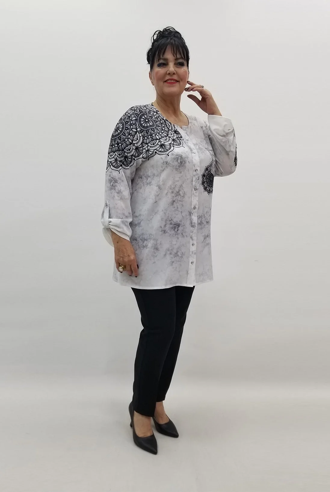 Miraggio Büyük Beden Gömlek 99543 GRİ