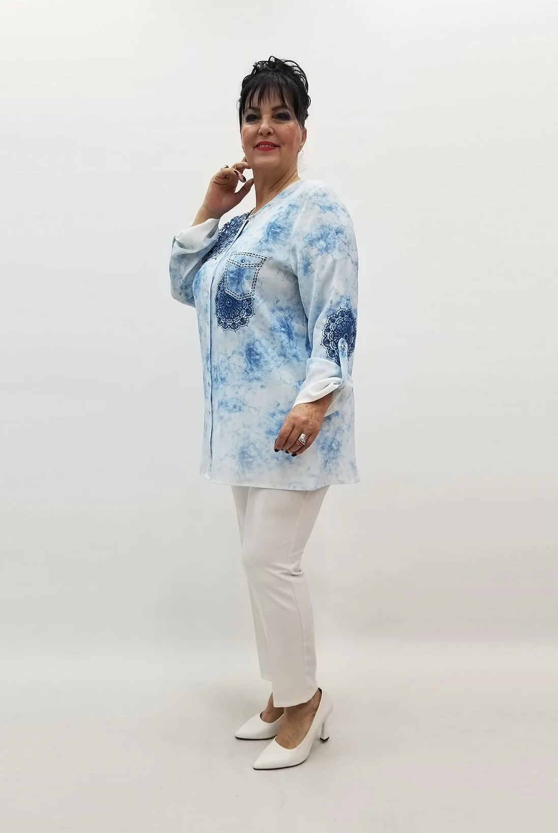 Miraggio Büyük Beden Gömlek 99543 MAVİ