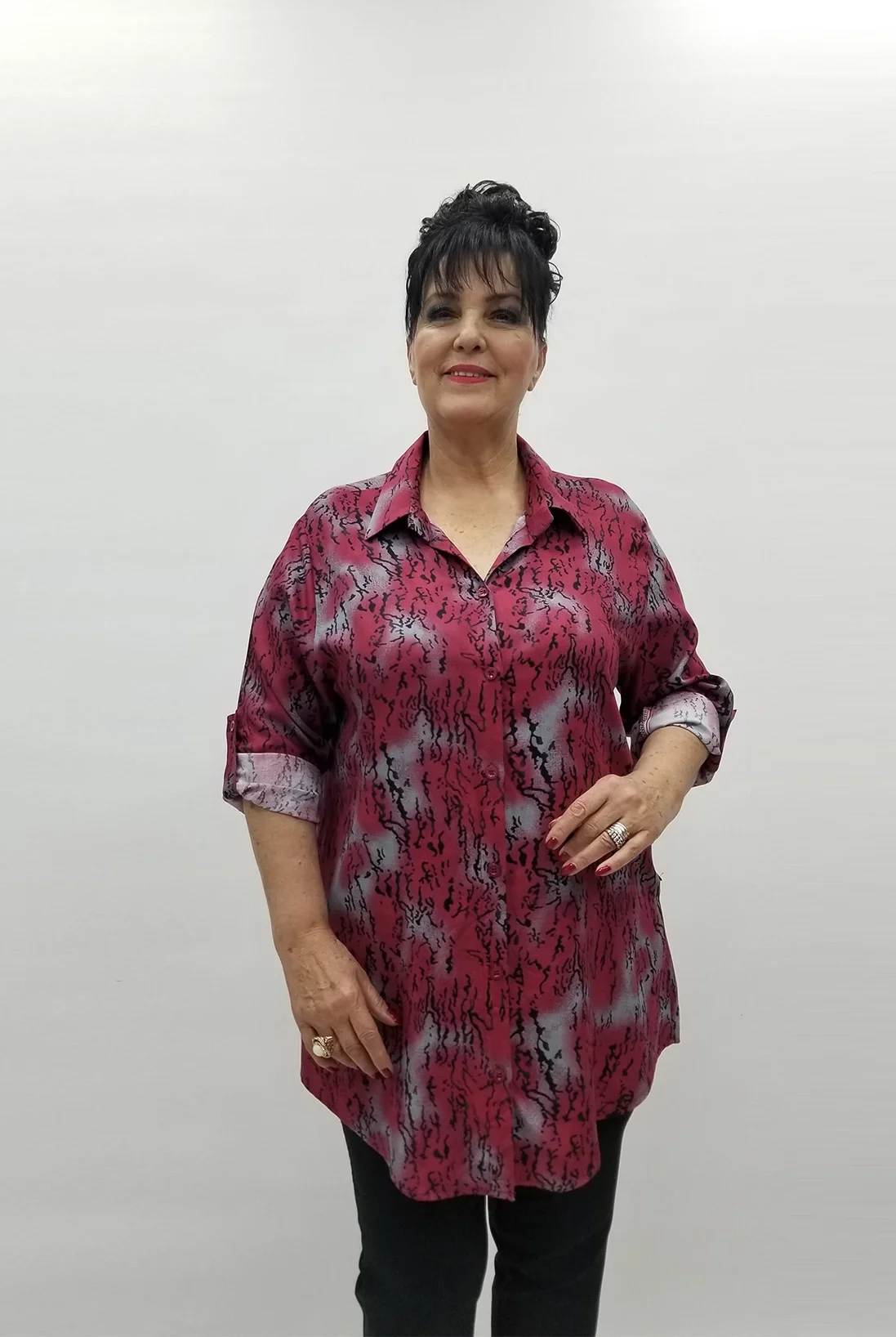 Miraggio Büyük Beden Gömlek 99560 BORDO